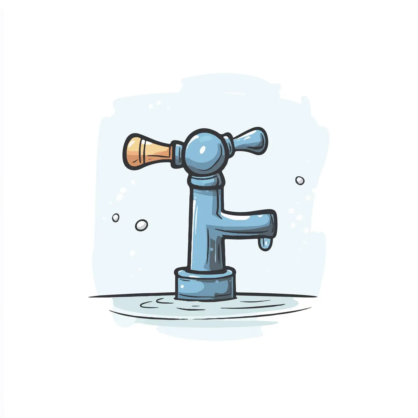 Hand-Drawn Water Faucet Cartoon Vector Illustration — free download from Dotvec