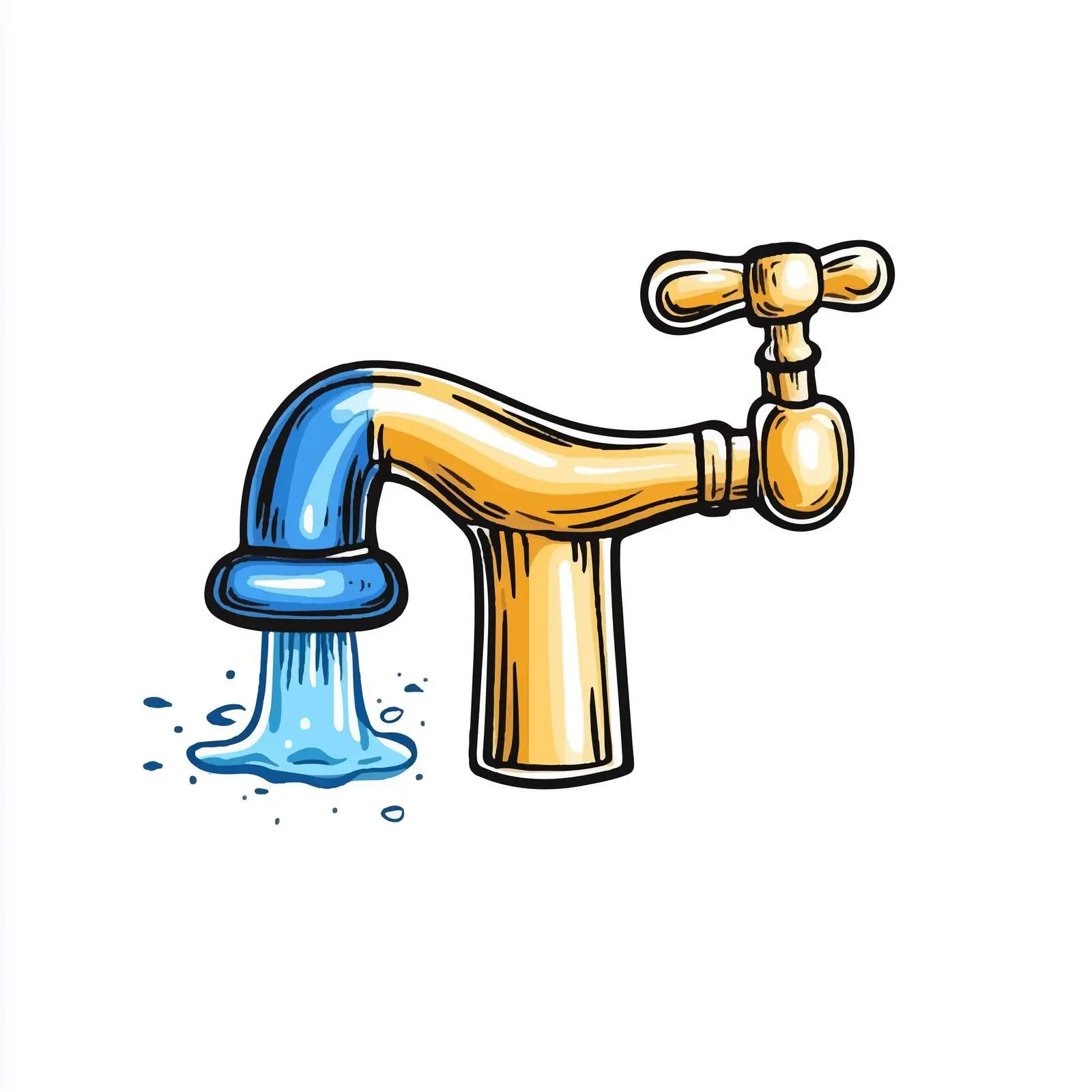 Hand Drawn Cartoon Water Faucet Vector Illustration — free download from Dotvec