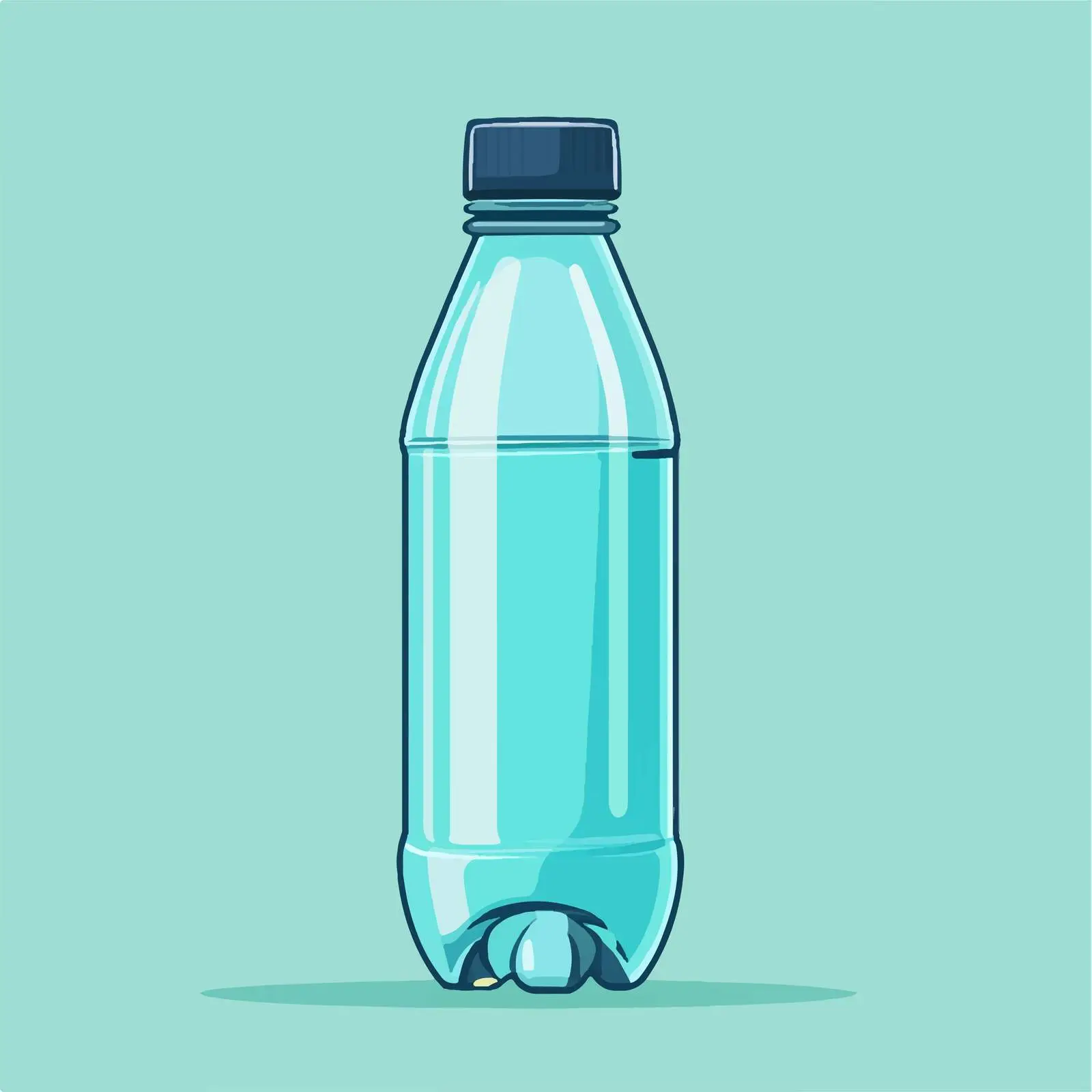 Flat Vector Water Bottle Illustration in Frame — free download from Dotvec