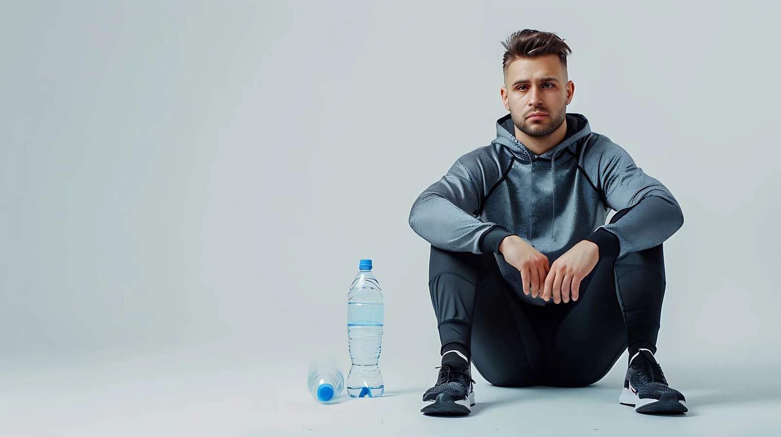 Sportsman with Water Bottle Sitting — free download from Dotvec