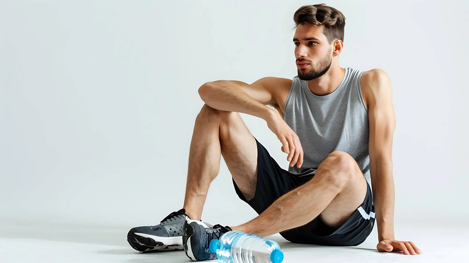 Sporty Man with Water Bottle Outdoors — free download from Dotvec