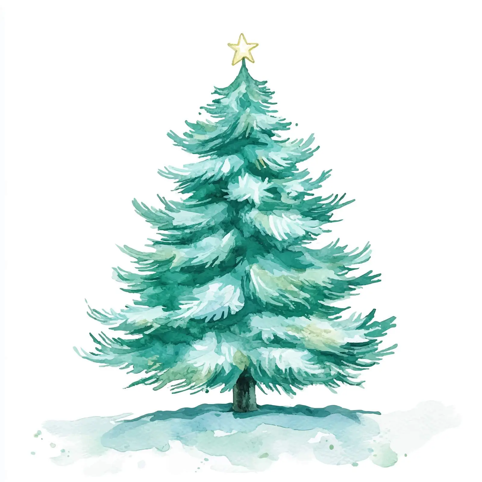Hand-Drawn Christmas Tree Watercolor Sketch — free download from Dotvec