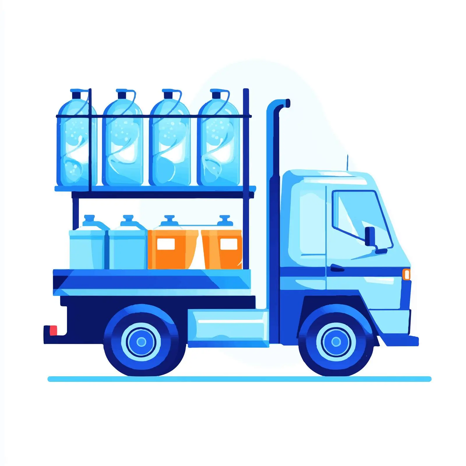 Water Delivery Service with Delivery Cart and Gallon — free download from Dotvec