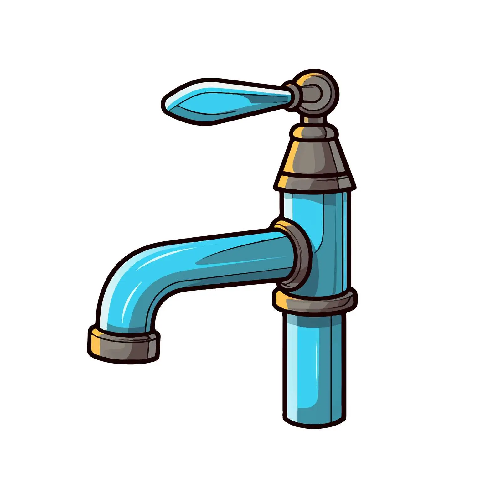 Cartoon Water Faucet Vector Illustration — free download from Dotvec