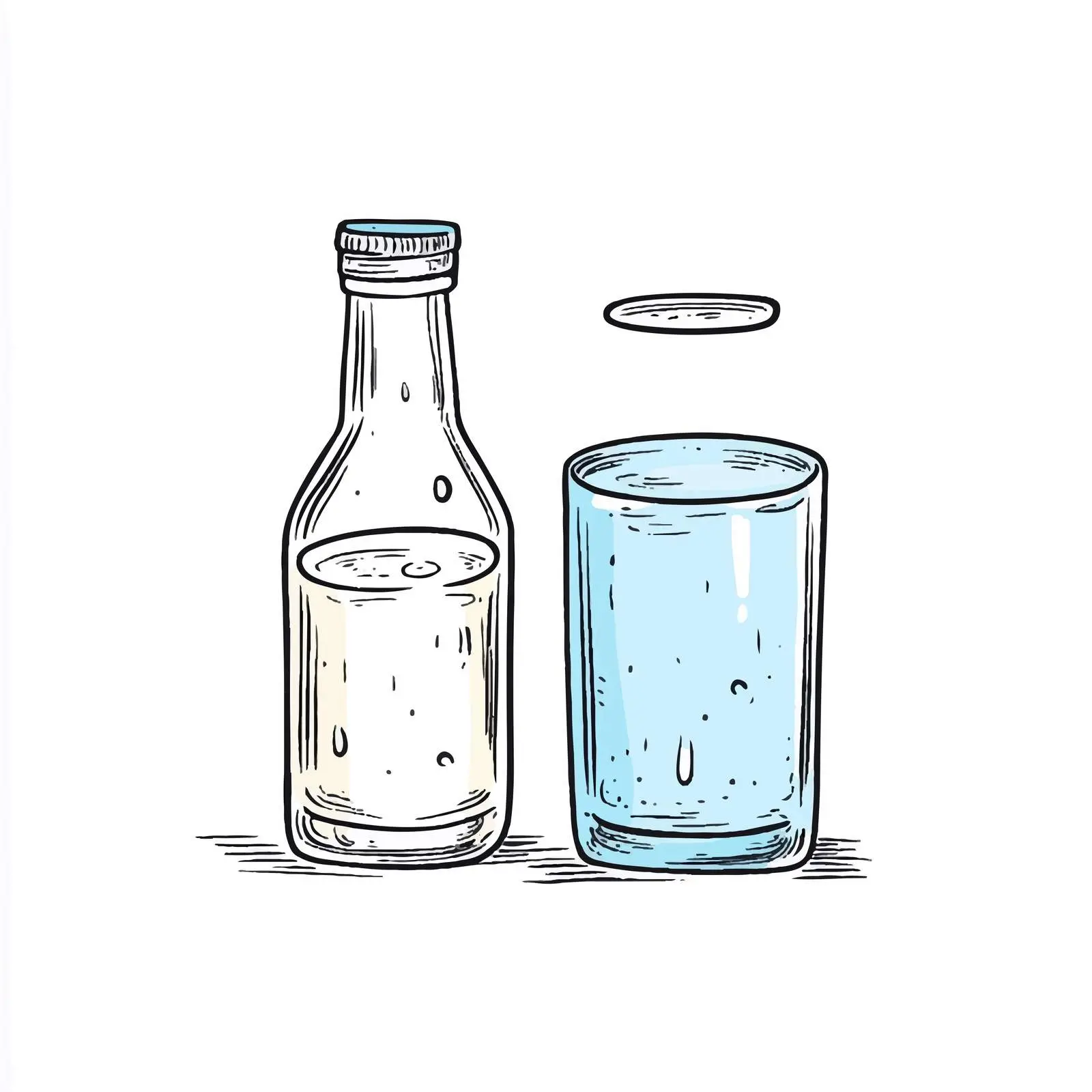 Cartoon Vector of Water Glass and Bottle — free download from Dotvec