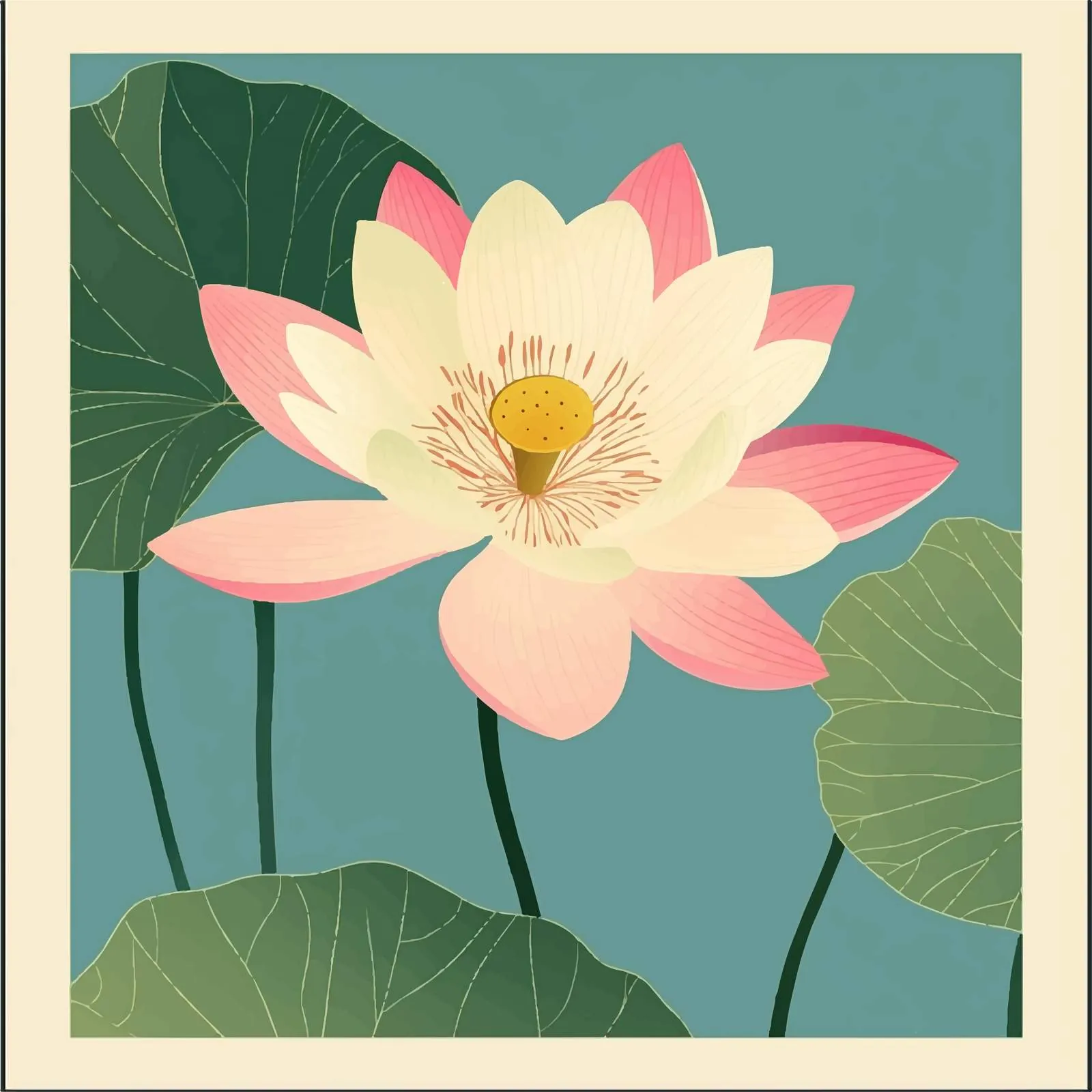Colorful Water Lily Silhouette Vector Illustration — free download from Dotvec