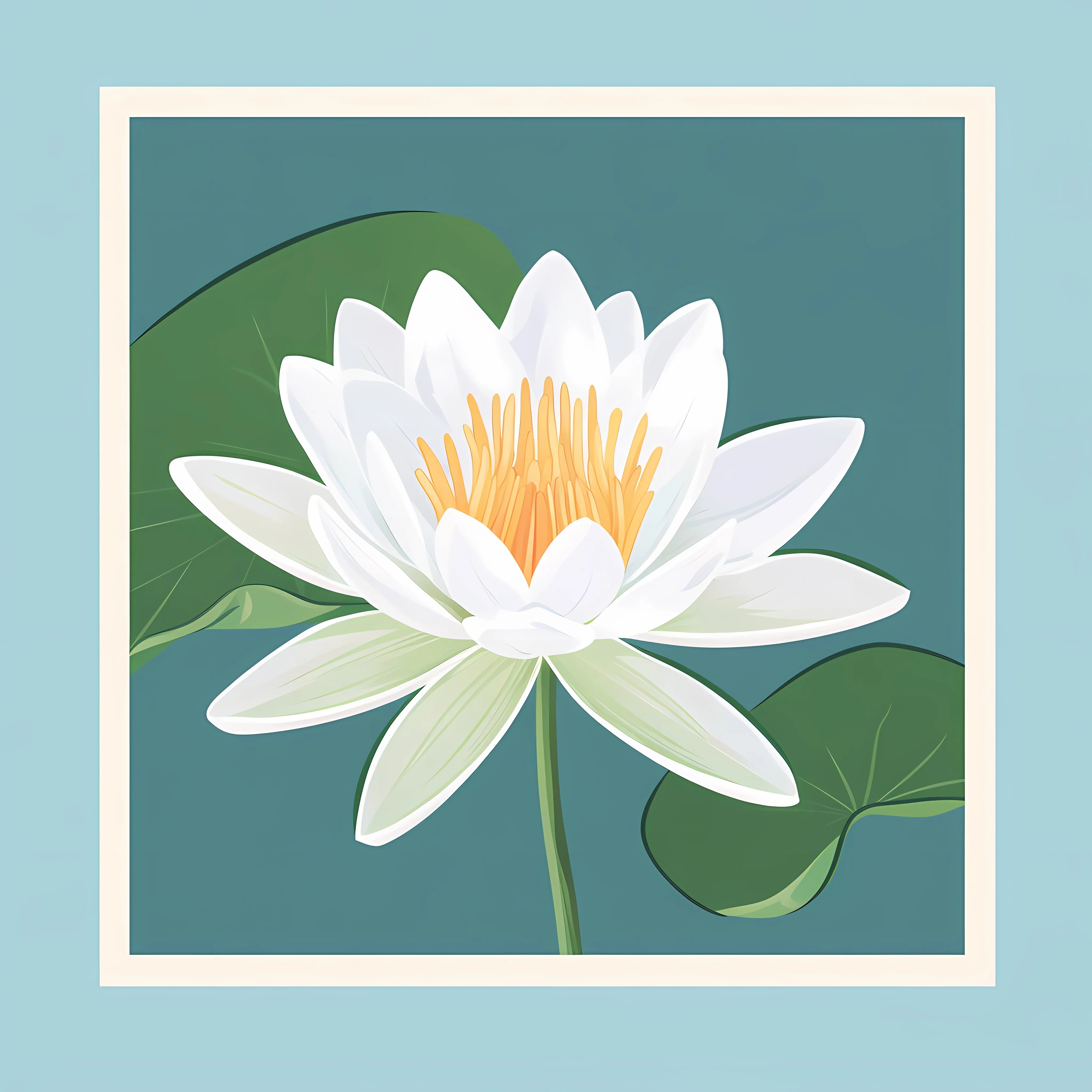 Water Lily Flower Flat Vector Illustration — free download from Dotvec