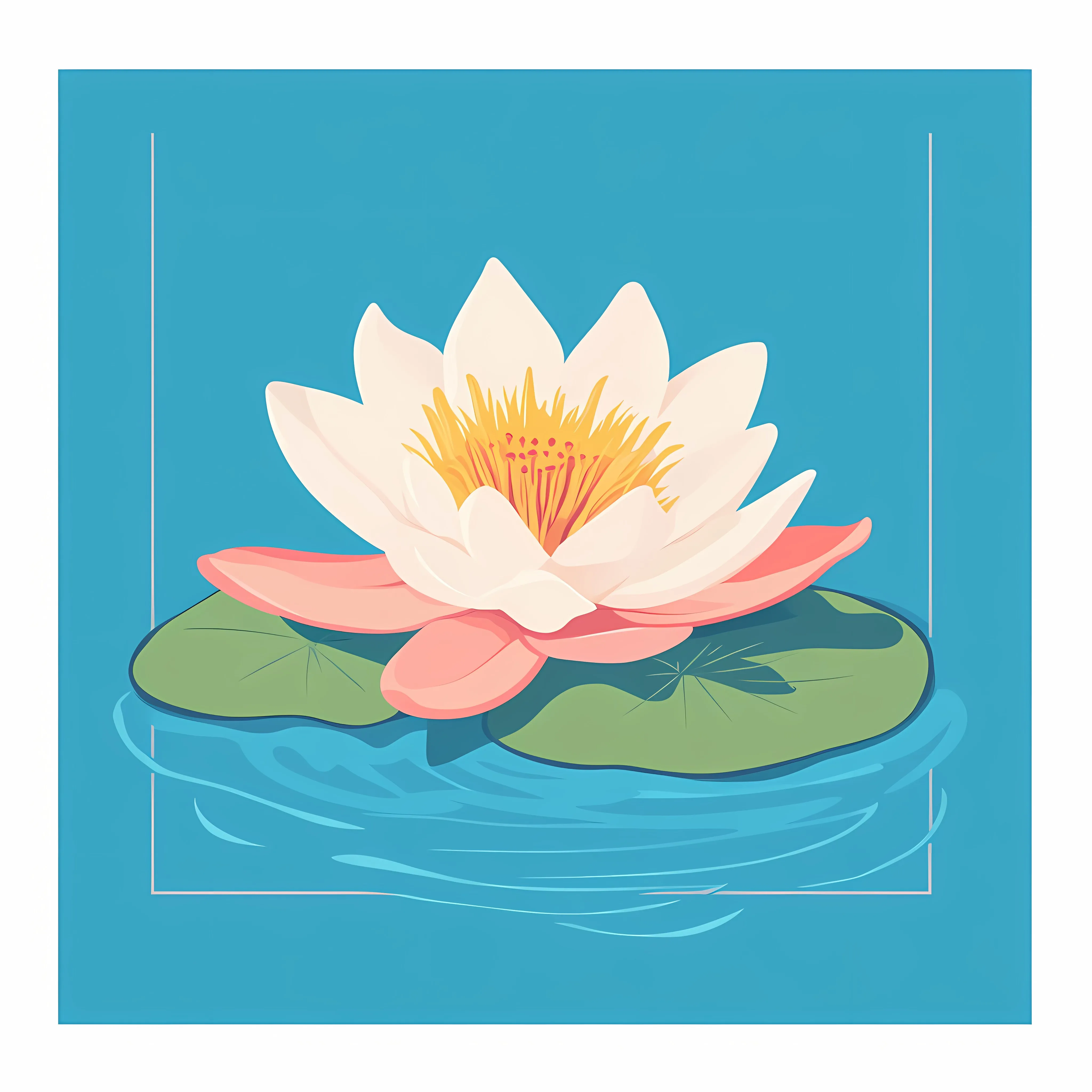 Water Lily Flower Flat Vector Illustration – free botanical graphics image from Dotvec