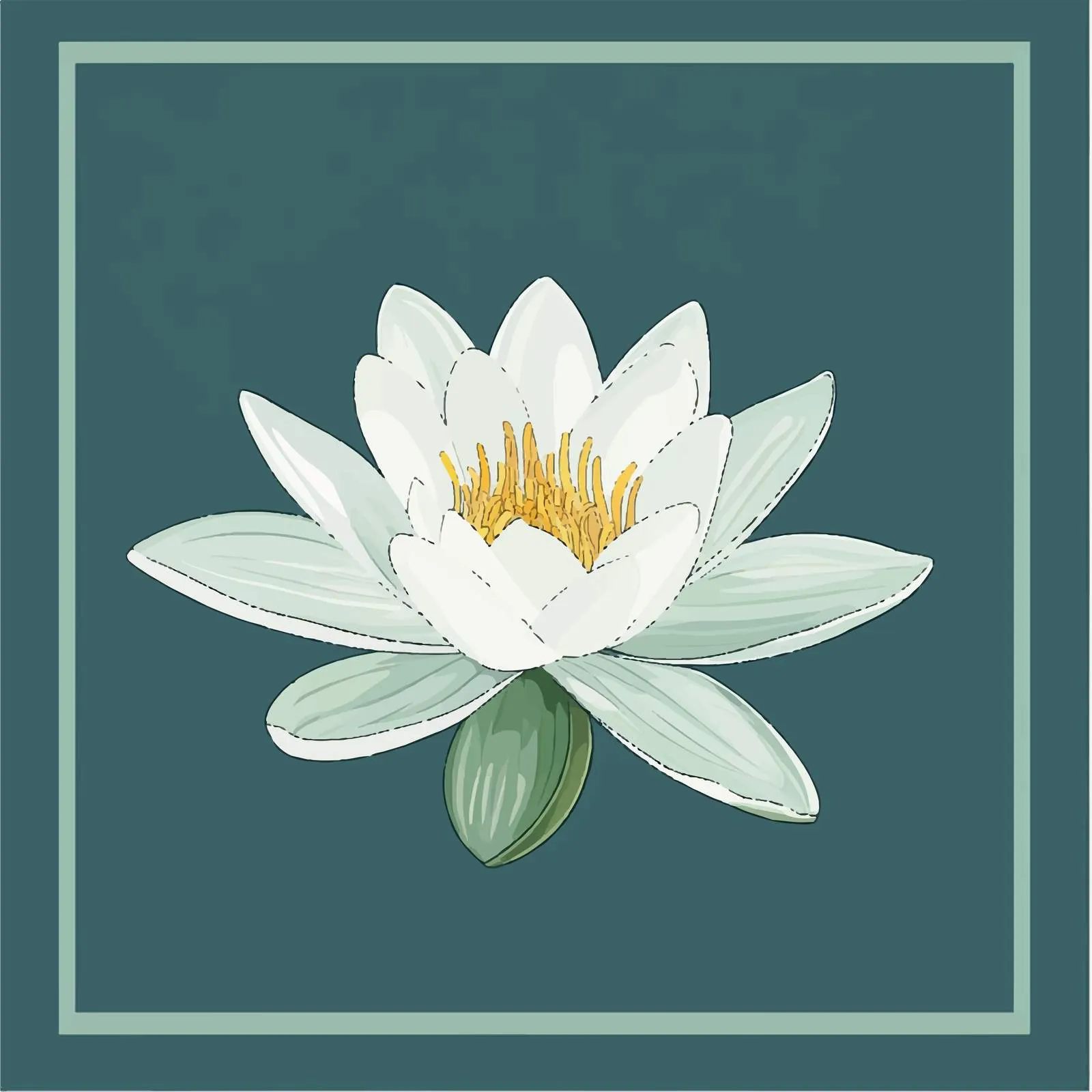 Water Lily Flower Flat Vector Illustration — free download from Dotvec