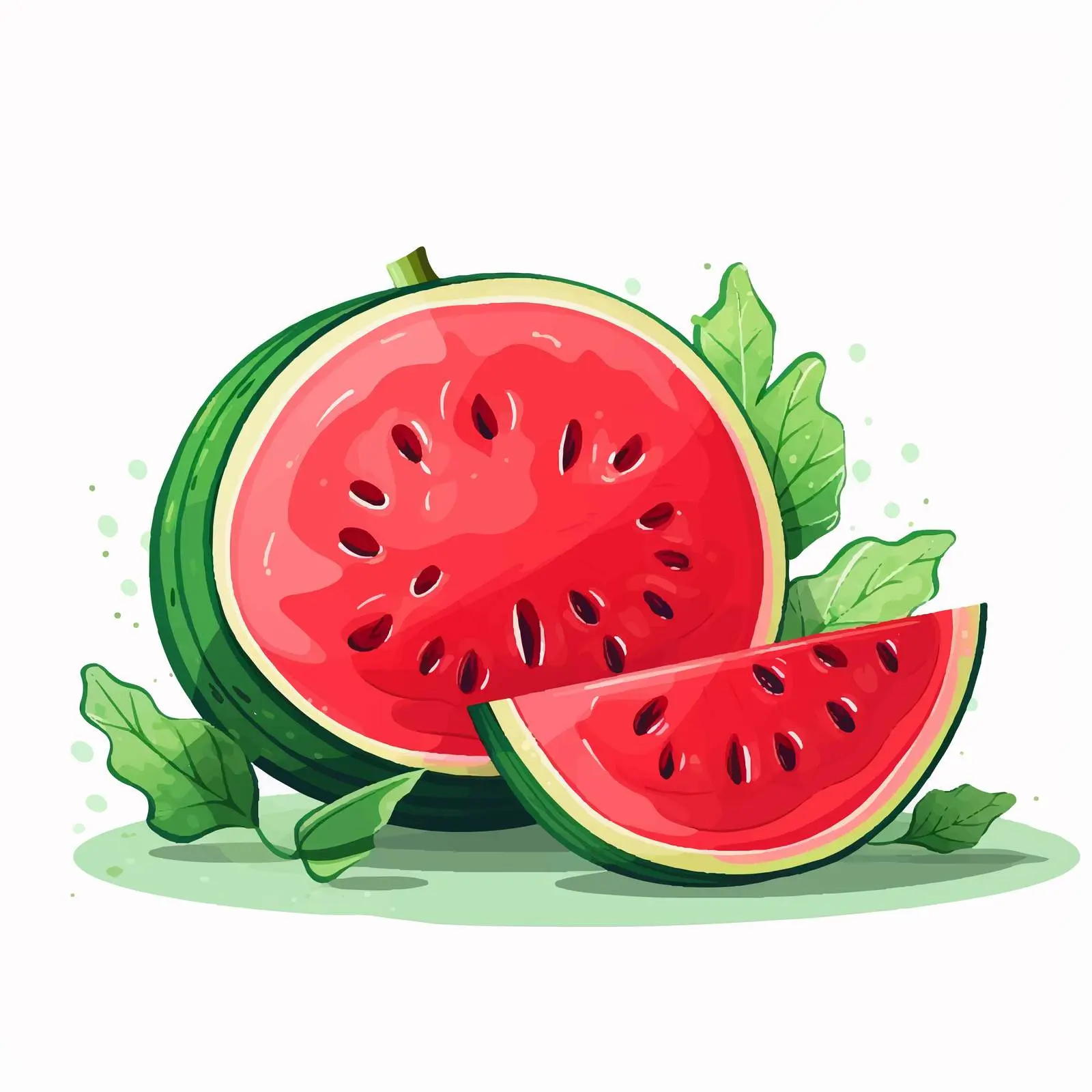 Bright Juicy Watermelon Summer Fruit Vector — free download from Dotvec