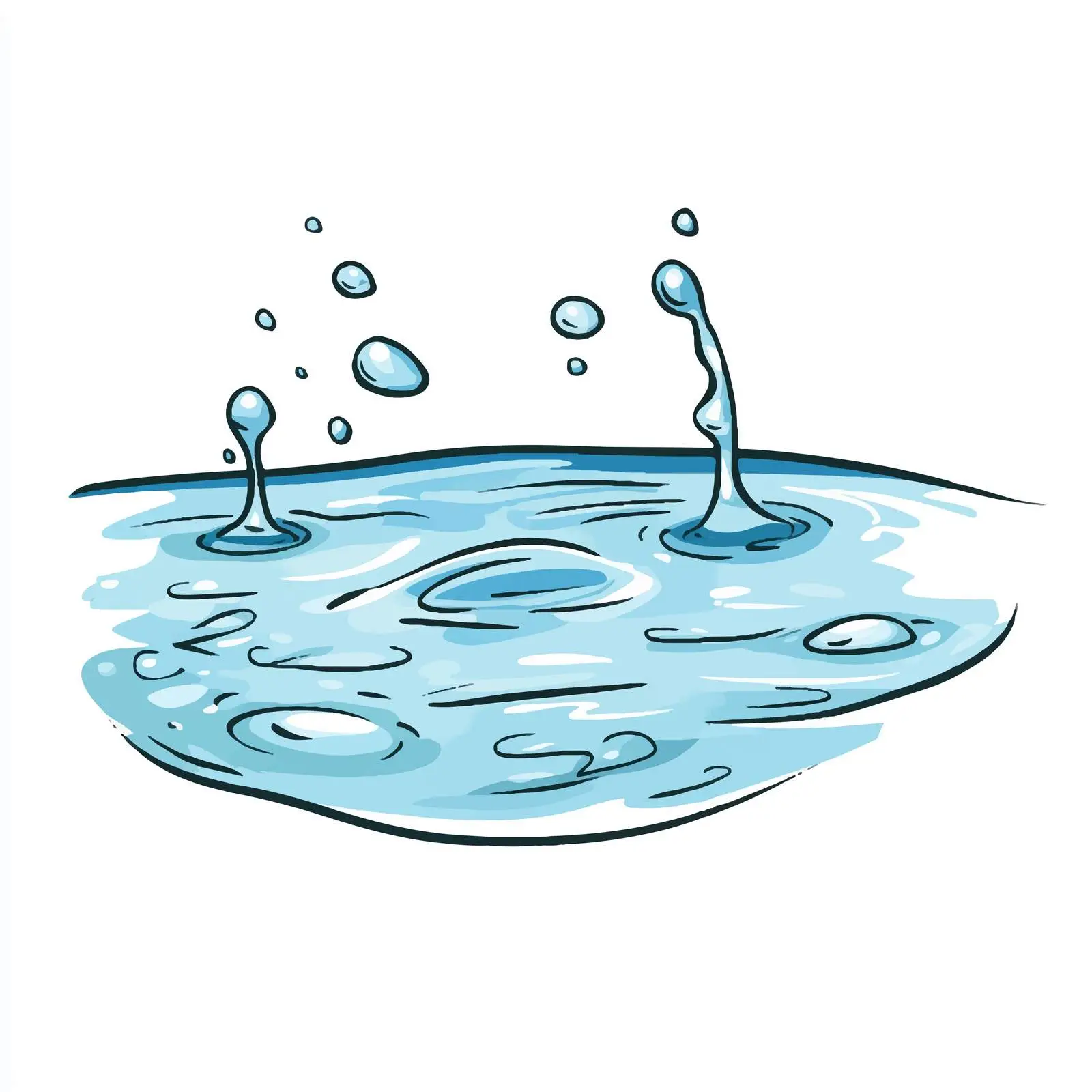 Cartoon Water Spill Vector Illustration — free download from Dotvec