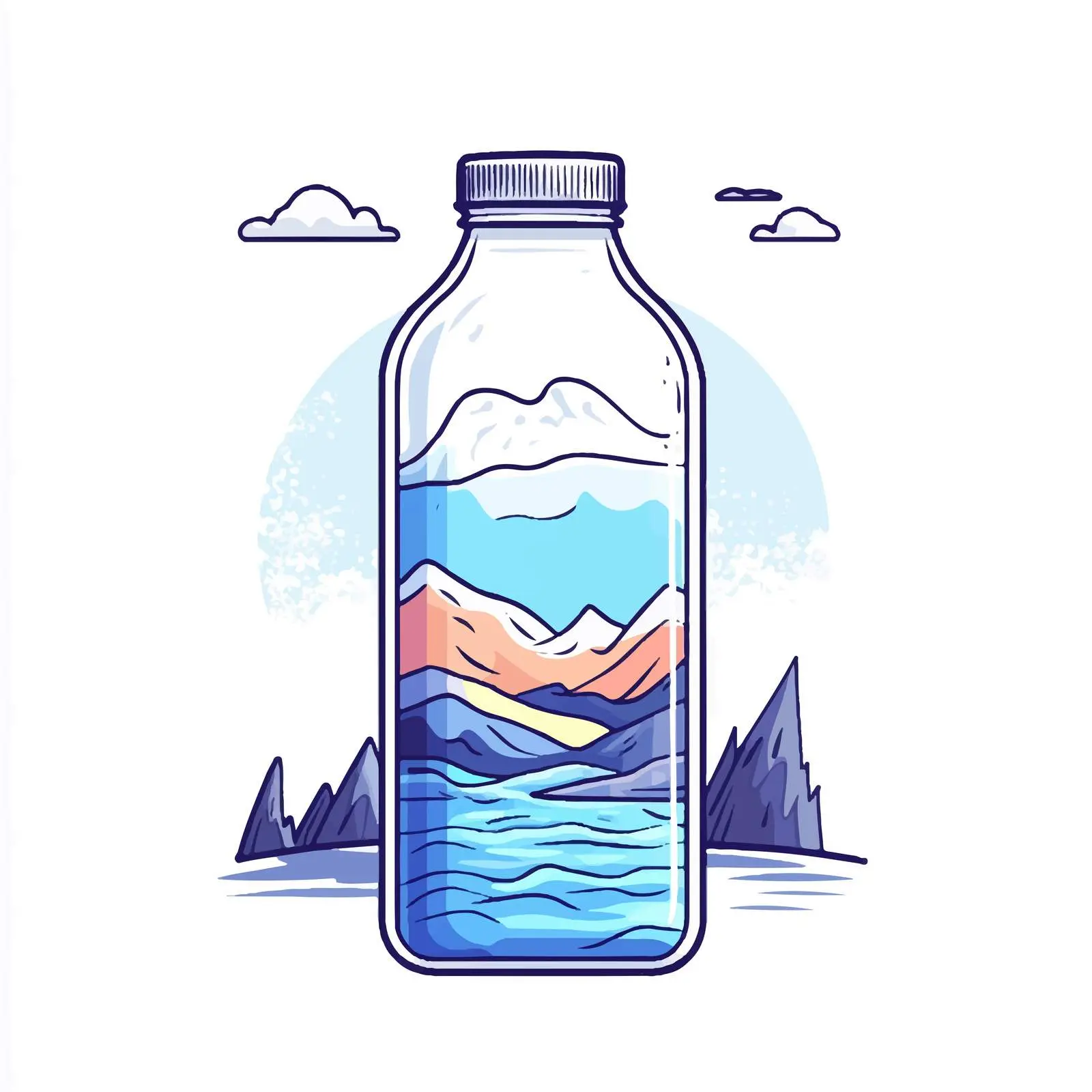 Cartoon Vector of a Plastic Water Bottle — free download from Dotvec