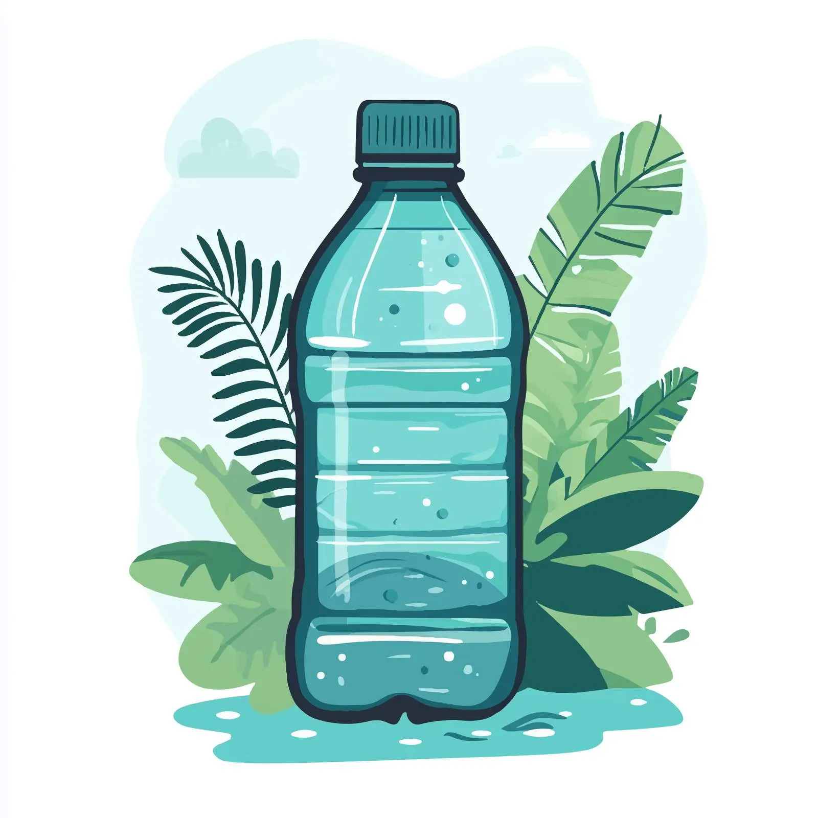 Cartoon Water Plastic Bottle Vector Illustration — free download from Dotvec