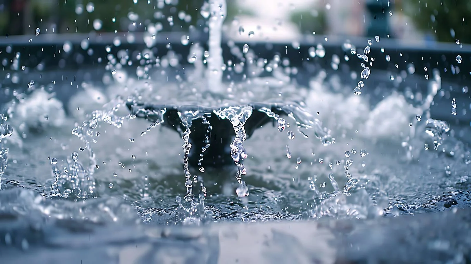 Urban Fountain Water Splashes Close-Up View — free download from Dotvec