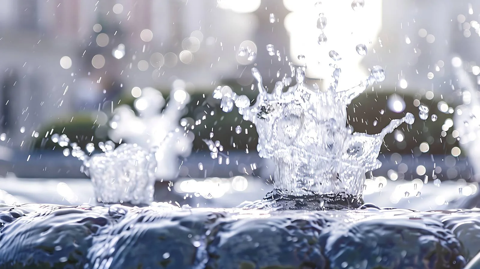 Urban Fountain Water Splashes Close-Up View — free download from Dotvec