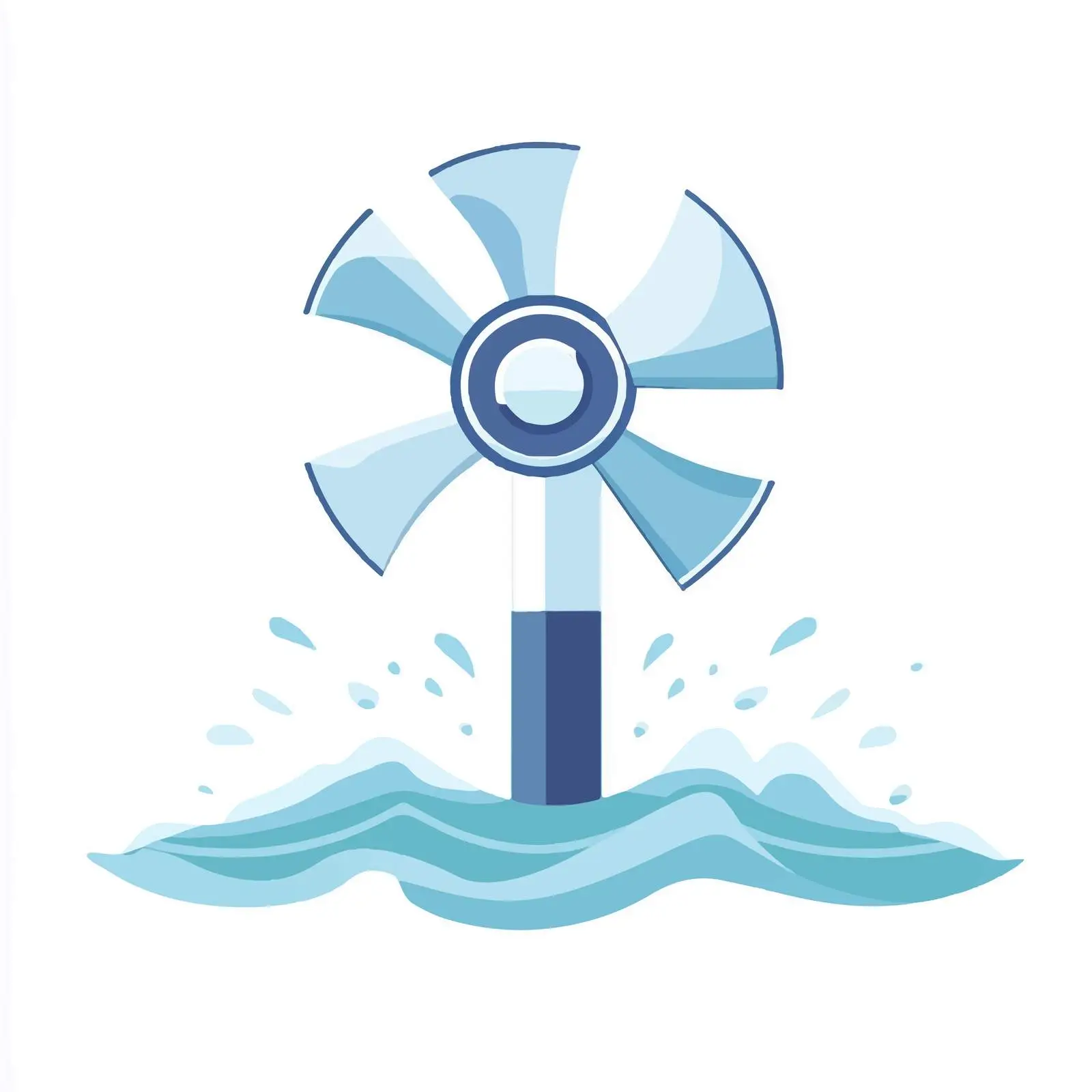 Ocean Water Turbine Renewable Energy Illustration — free download from Dotvec