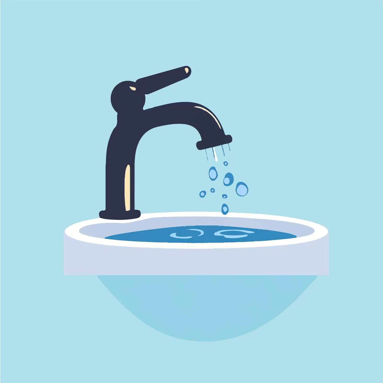 Water Waste from Running Tap Illustration — free download from Dotvec