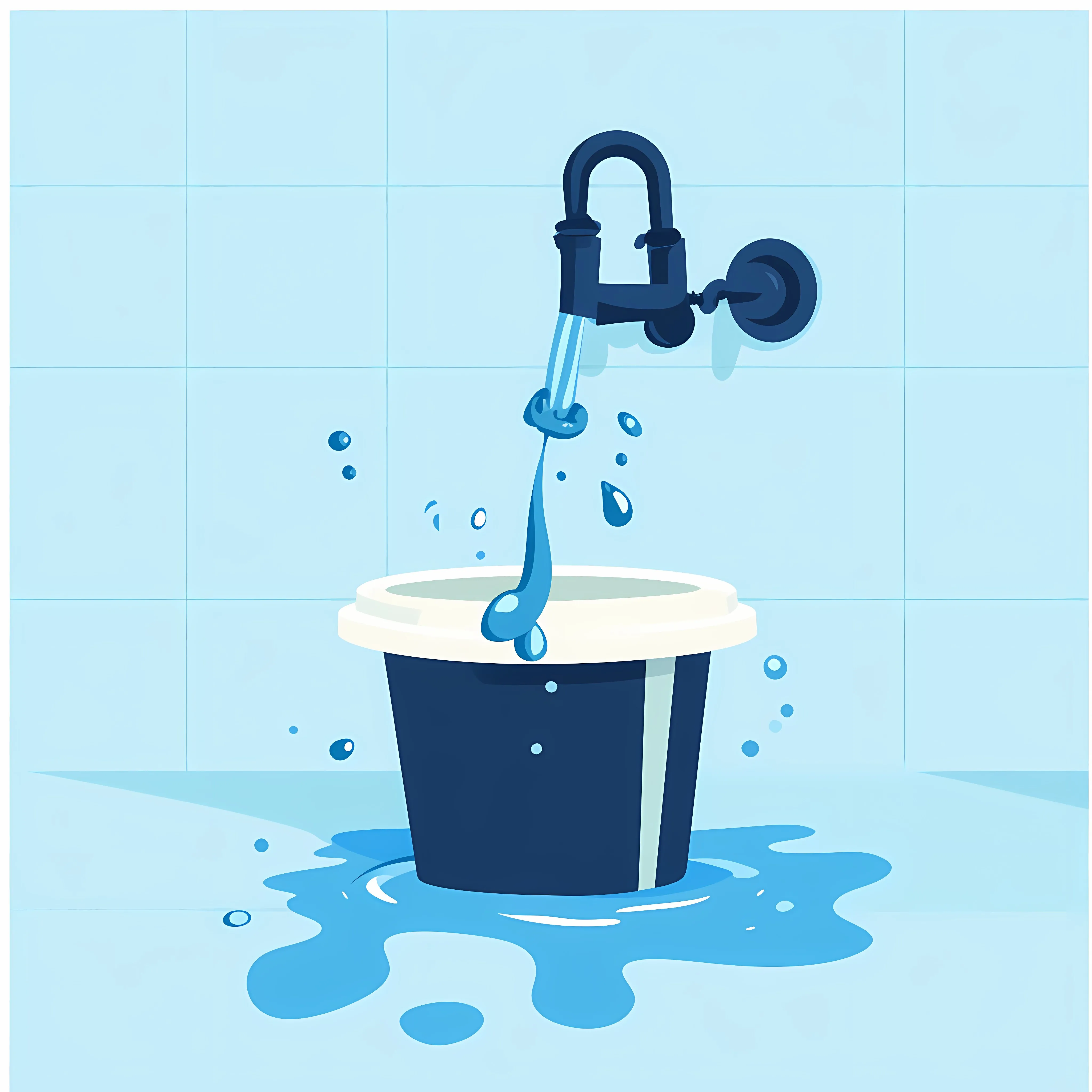 Water Waste from Running Tap Illustration — free download from Dotvec