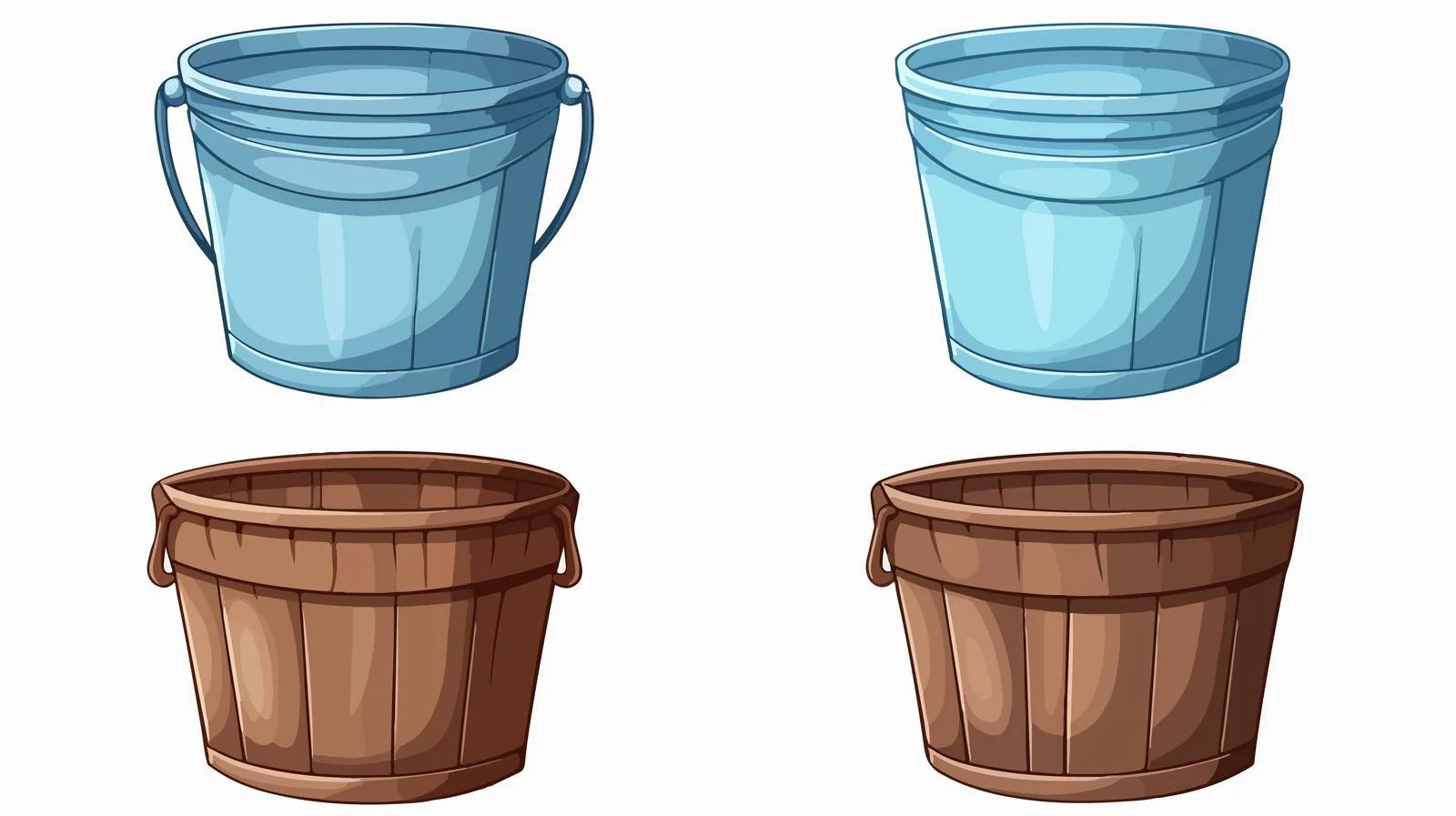 Water Bucket Cartoon Vector Illustration — free download from Dotvec