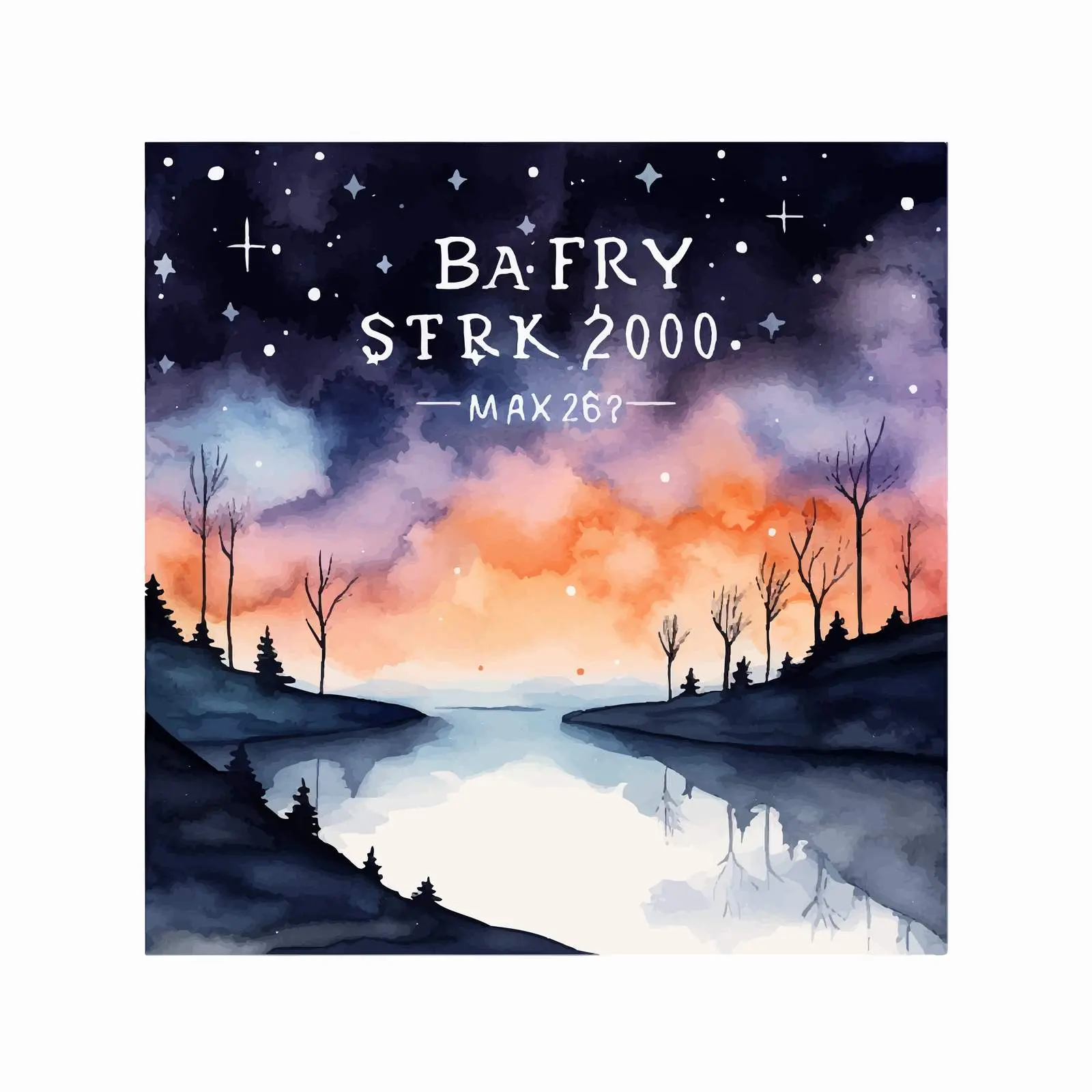 Watercolor Landscape Sale Under Starry Sky – free friday image from Dotvec