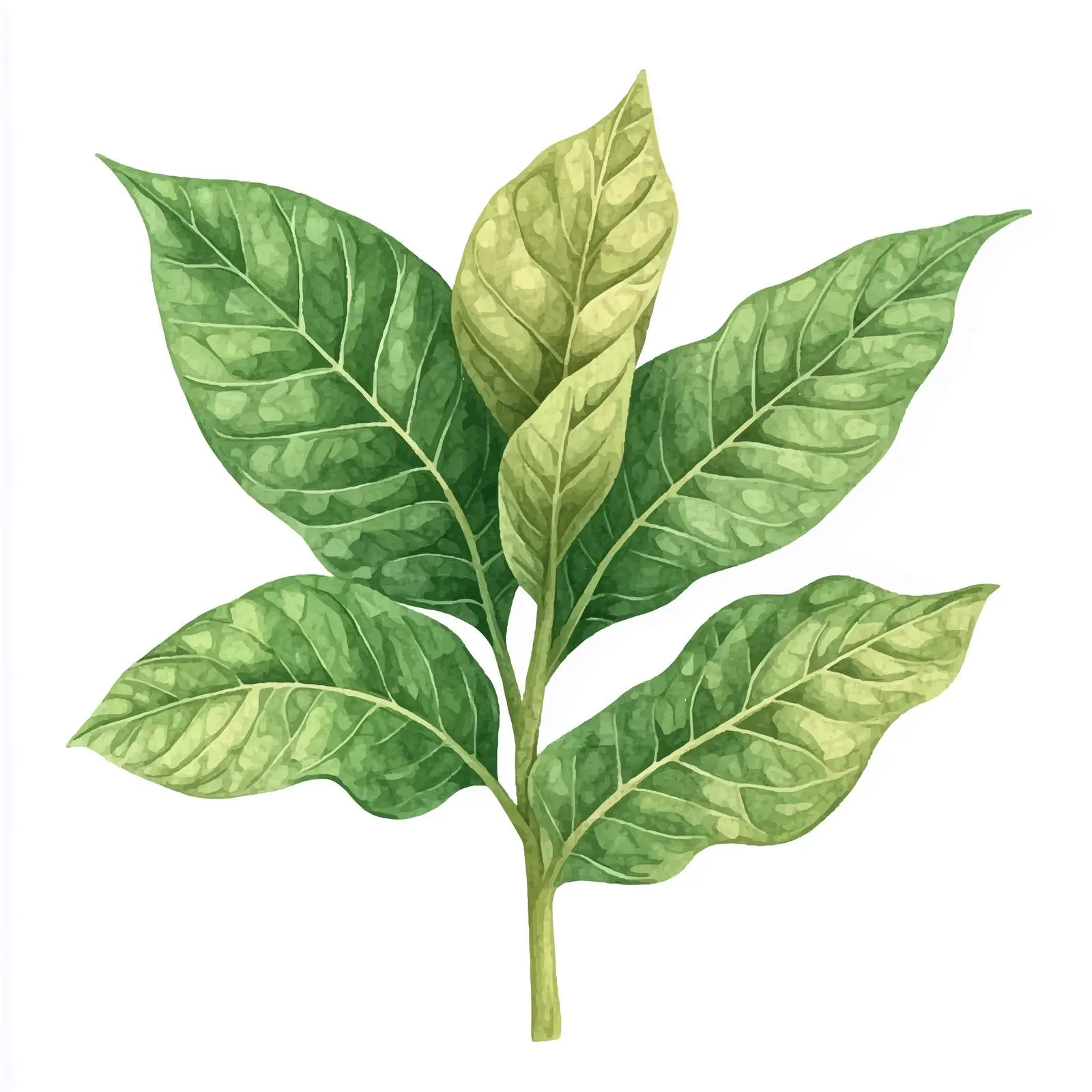 Watercolor Botanical Illustration of Tobacco Plant – free name image from Dotvec