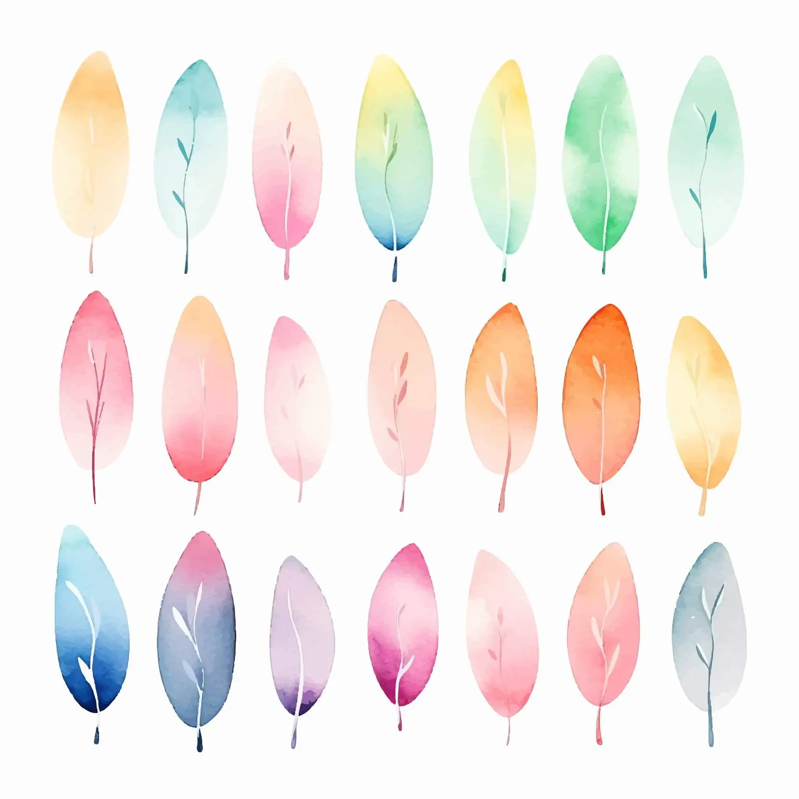 Pastel Watercolor Brush Shapes Vectors — free download from Dotvec