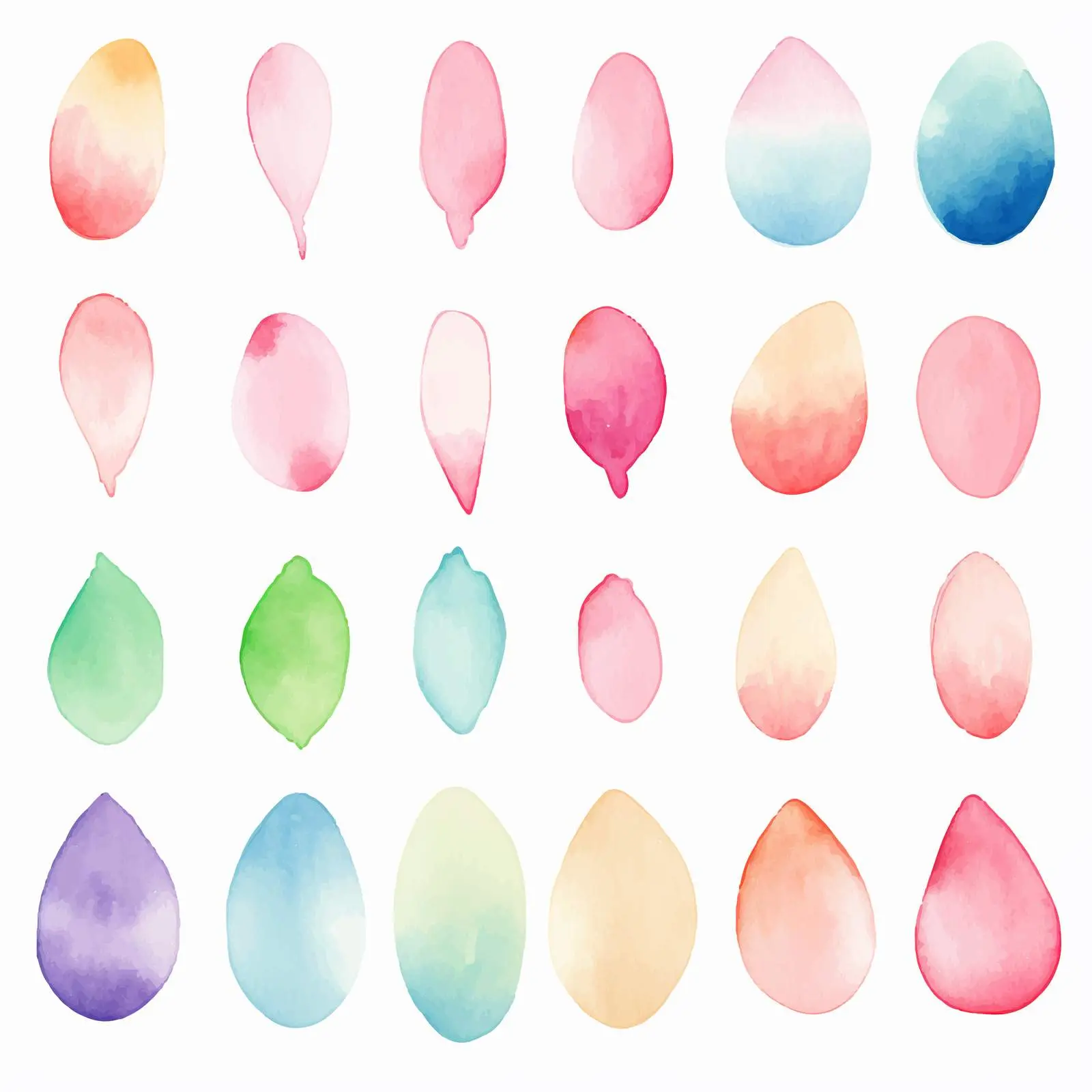 Pastel Watercolor Brush Shapes for Vectors — free download from Dotvec