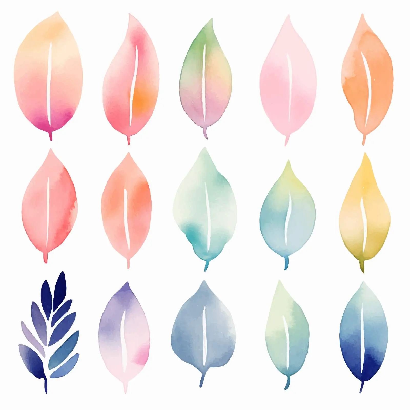 Pastel Watercolor Brush Shapes Vector Graphics — free download from Dotvec