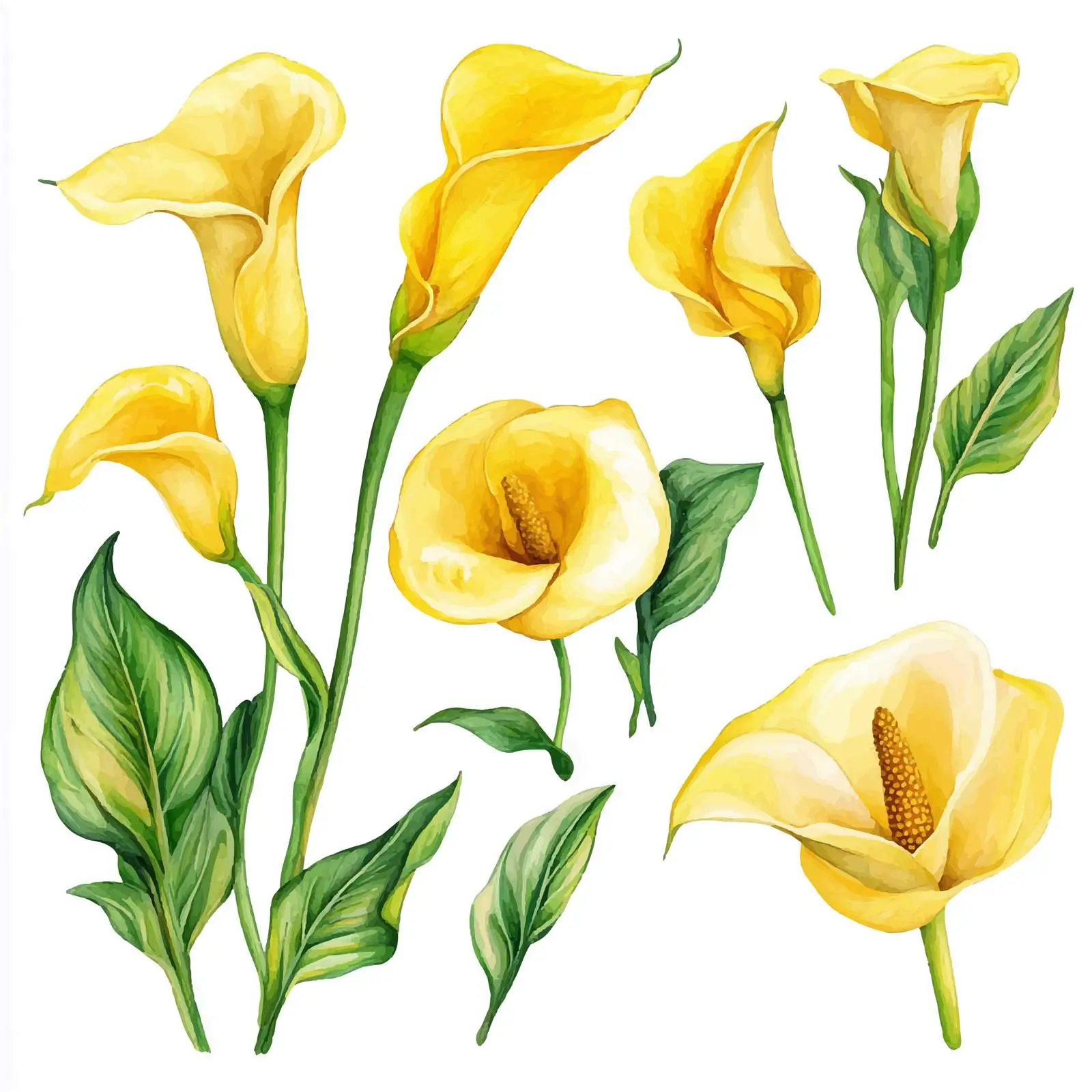 Watercolor Calla Lily Bridal Shower Invitation Art — free download from Dotvec