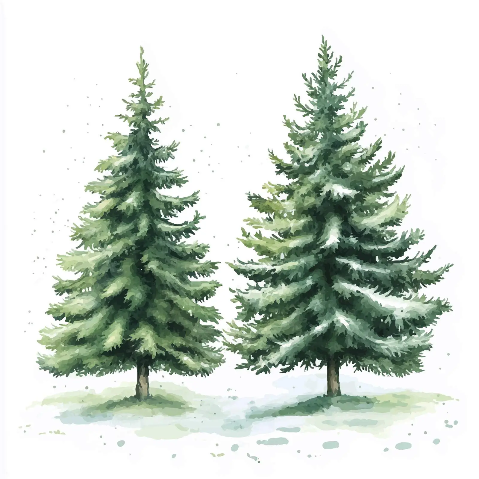 Watercolor Christmas Trees with Spruce Design — free download from Dotvec