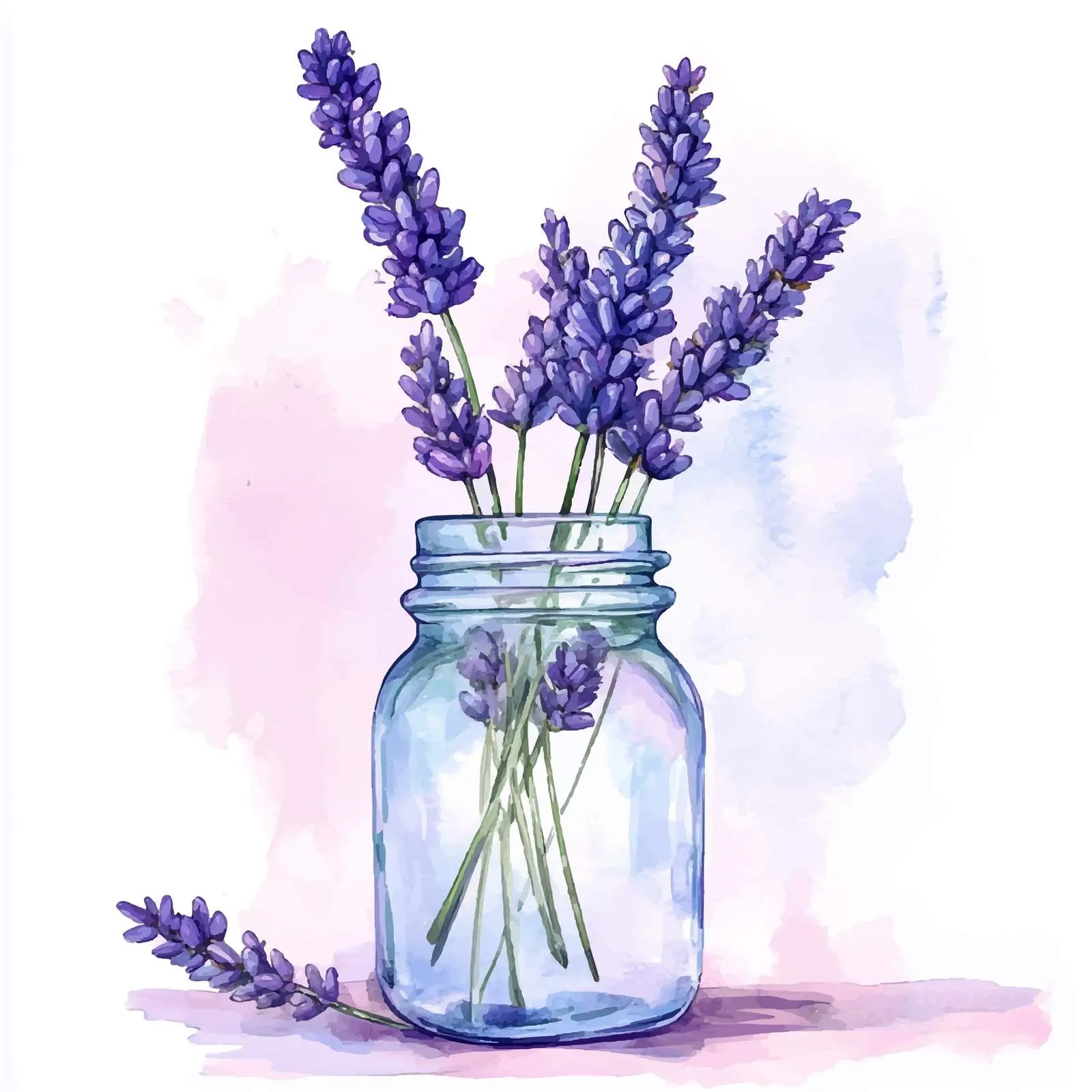 Hand-Drawn Pink Lavender Flower Watercolor Vector — free download from Dotvec