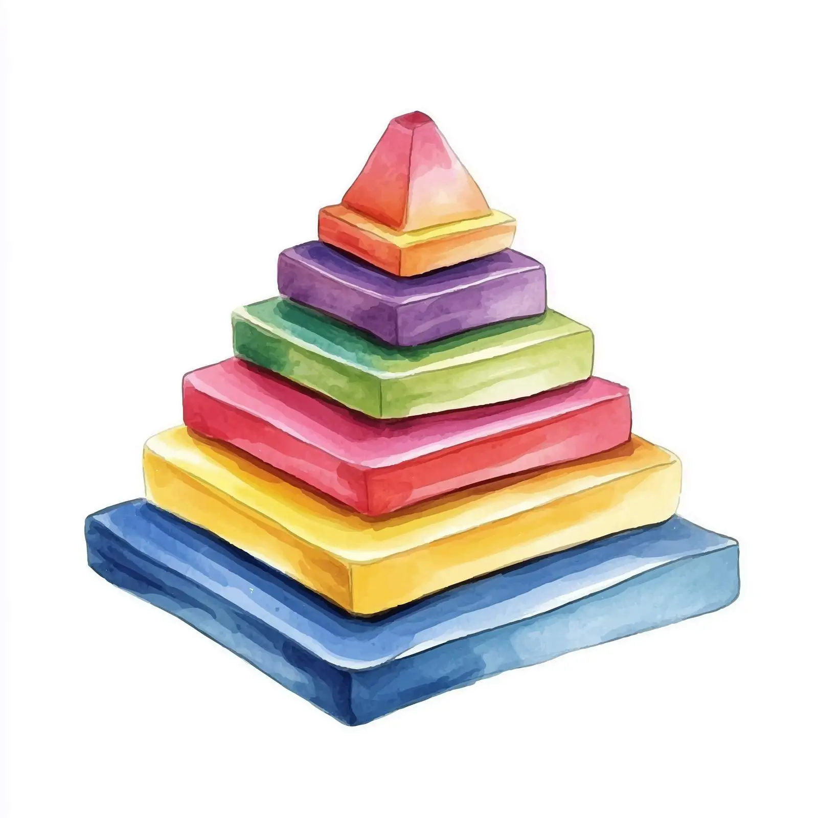 Colorful Watercolor Hand-Drawn Guidecraft Stacking Toy — free download from Dotvec