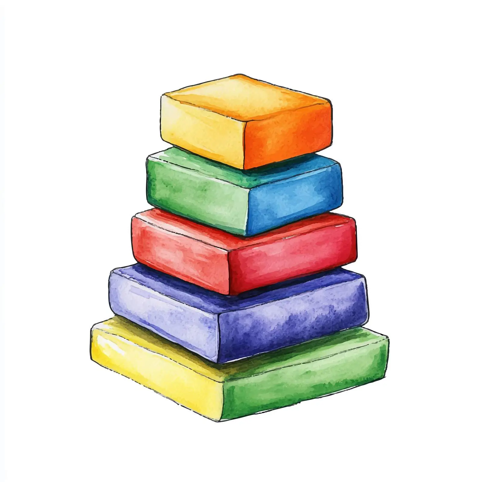 Colorful Hand-Drawn Watercolor Guidecraft Sketch — free download from Dotvec