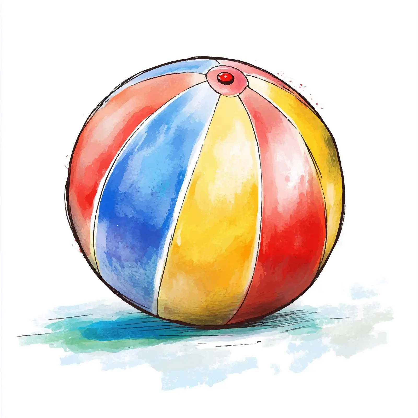 Colorful Hand-Drawn Watercolor Inflatable Sketch – free soft edges image from Dotvec