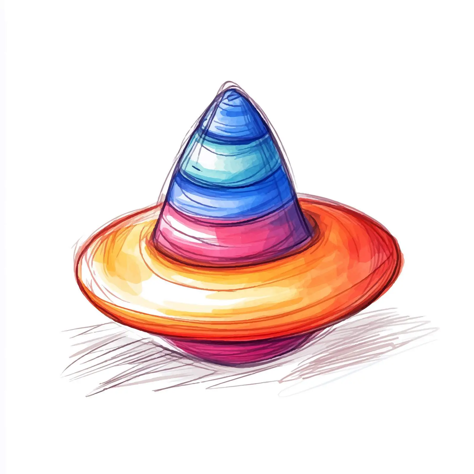 Colorful Hand-Drawn Spinning Top Illustration — free download from Dotvec