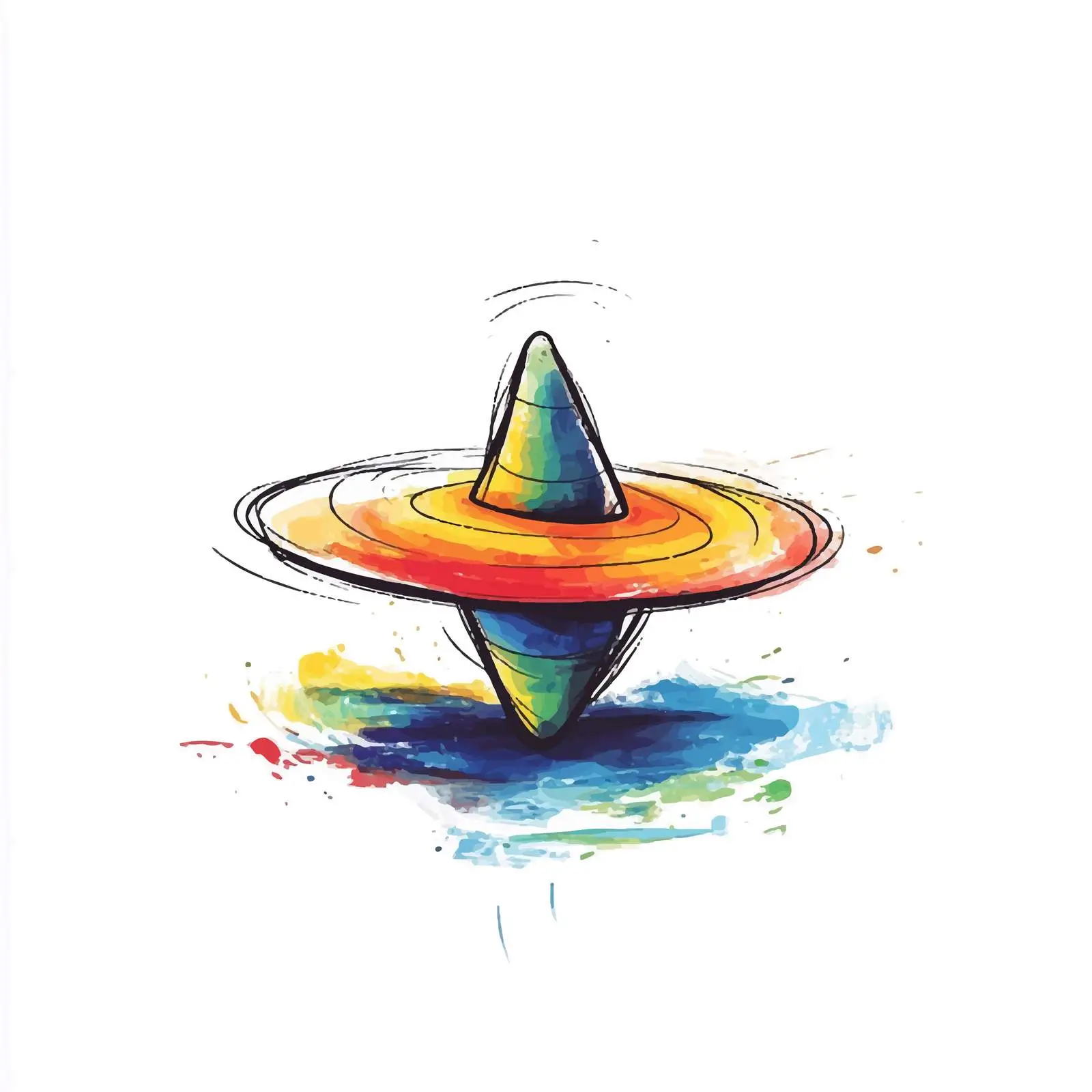 Colorful Hand-Drawn Spinning Top Illustration — free download from Dotvec