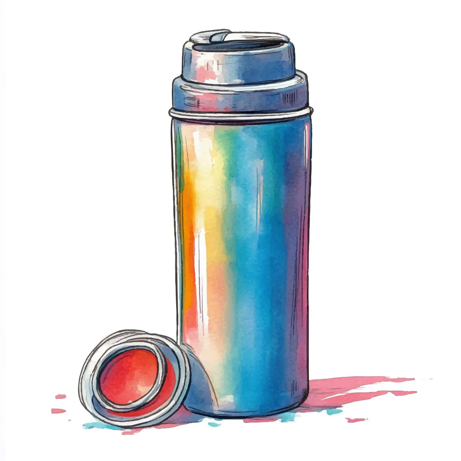 Colorful Hand-Drawn Thermos Illustration — free download from Dotvec