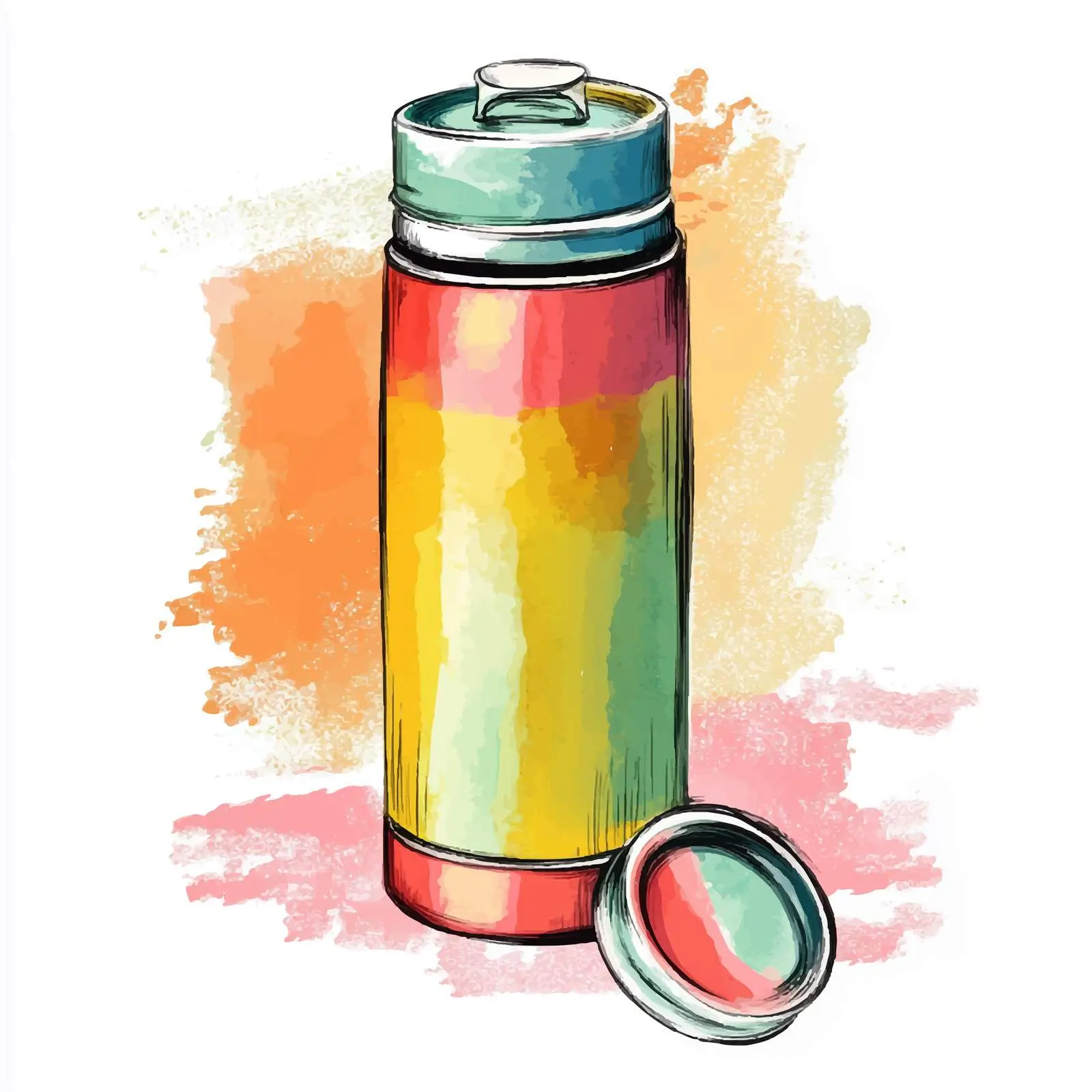 Colorful Hand-Drawn Thermos Sketch — free download from Dotvec