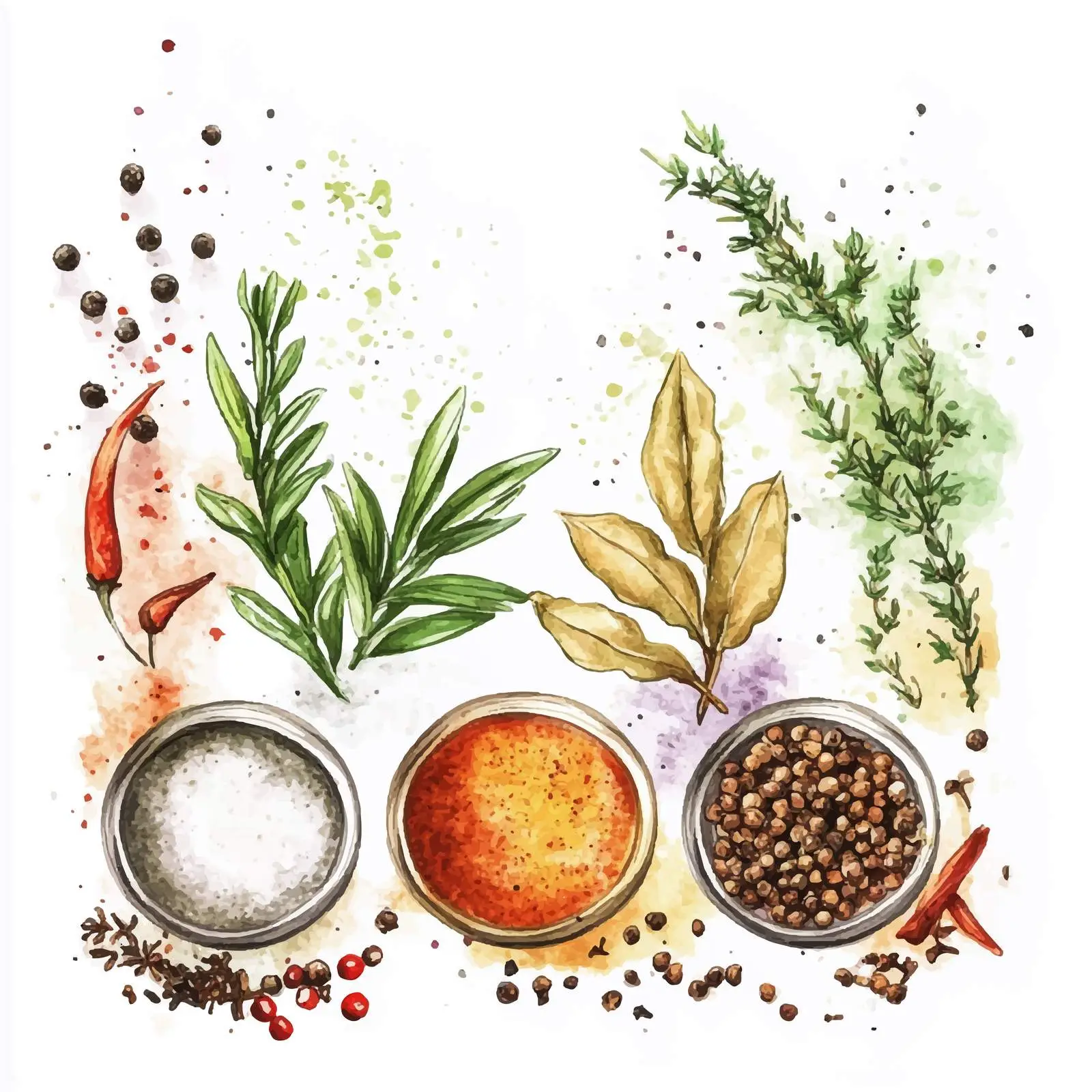 Colorful Hand-Drawn Badian Herb Watercolor — free download from Dotvec