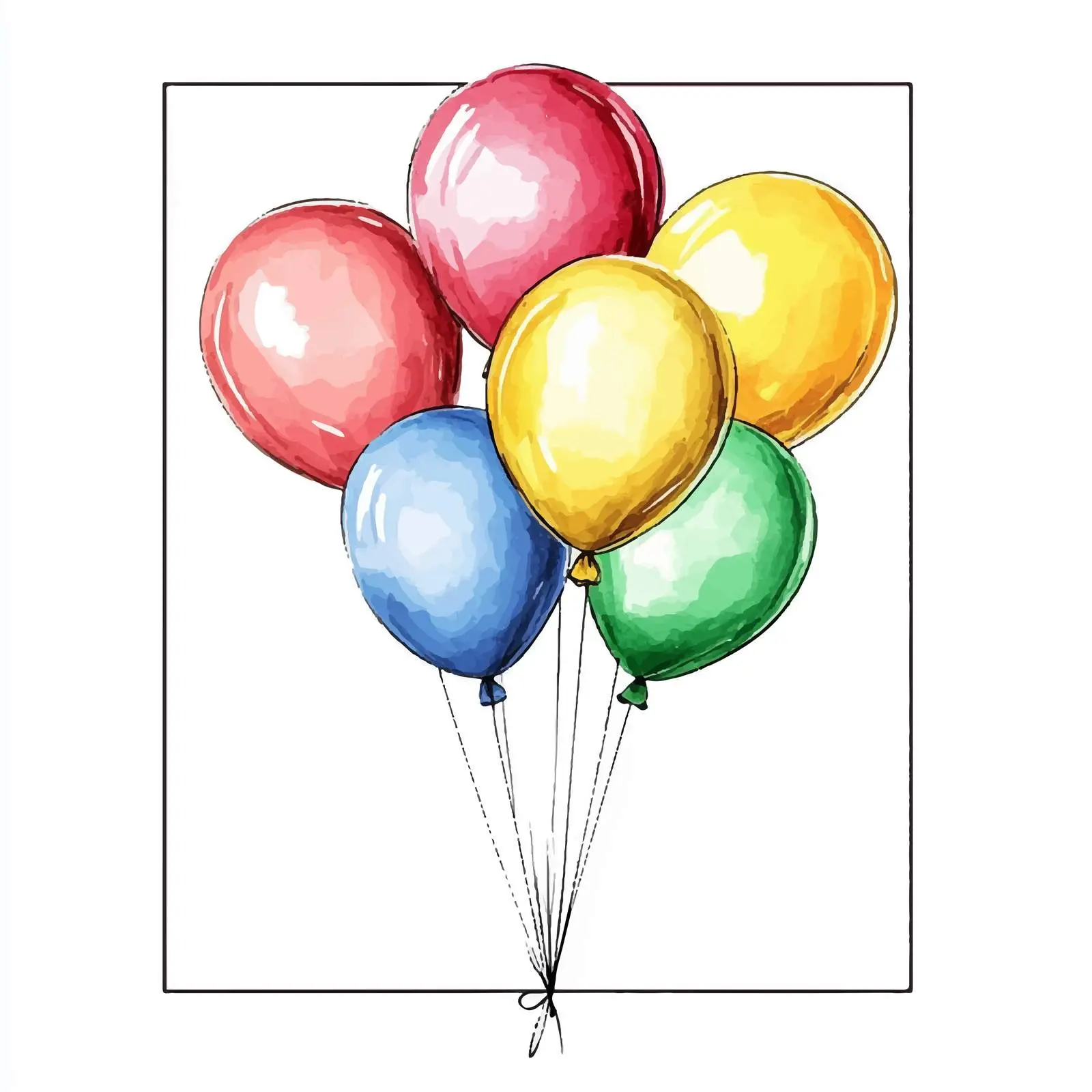 Hand-Drawn Watercolor Balloons for Weddings — free download from Dotvec