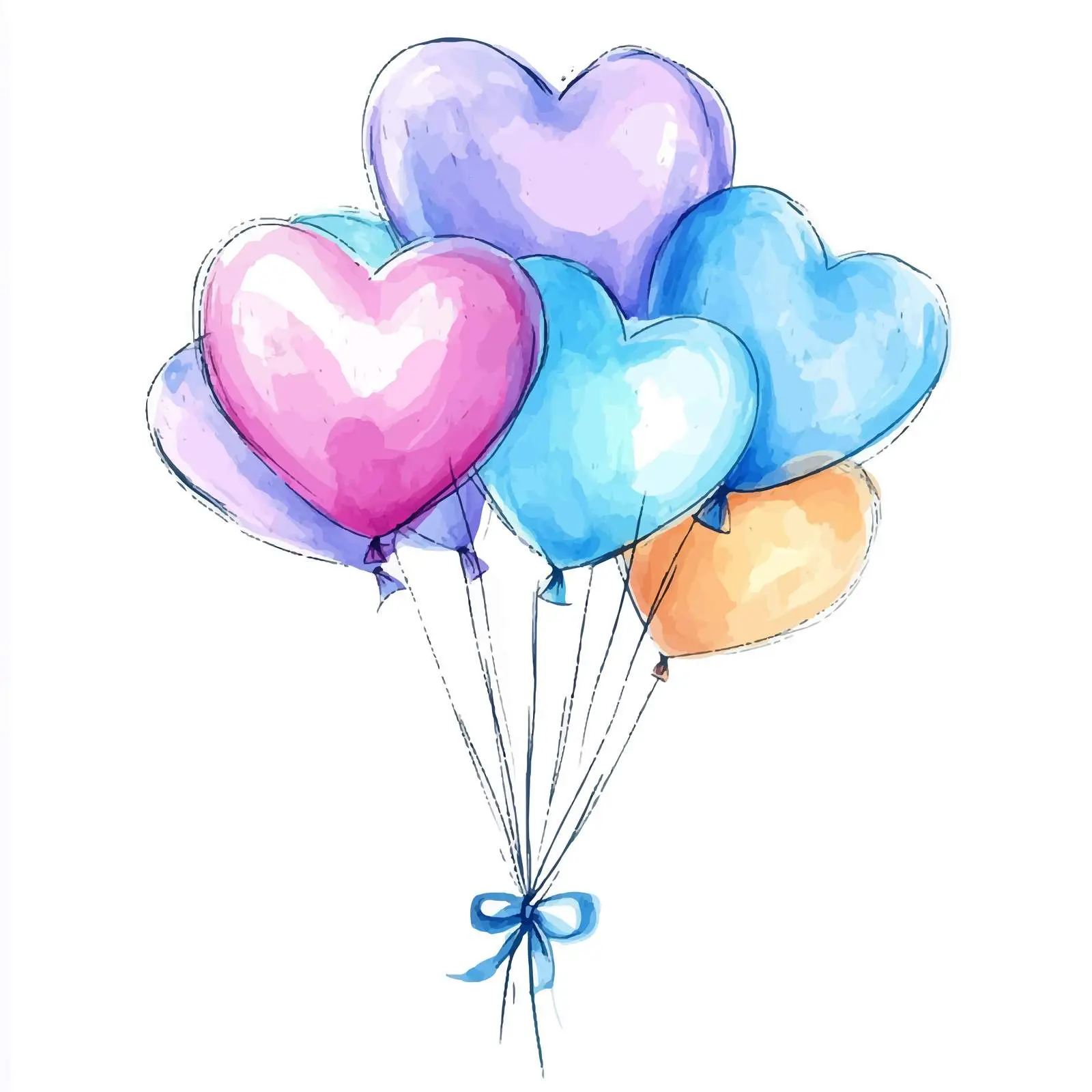 Colorful Hand-Drawn Wedding Balloons Illustration — free download from Dotvec