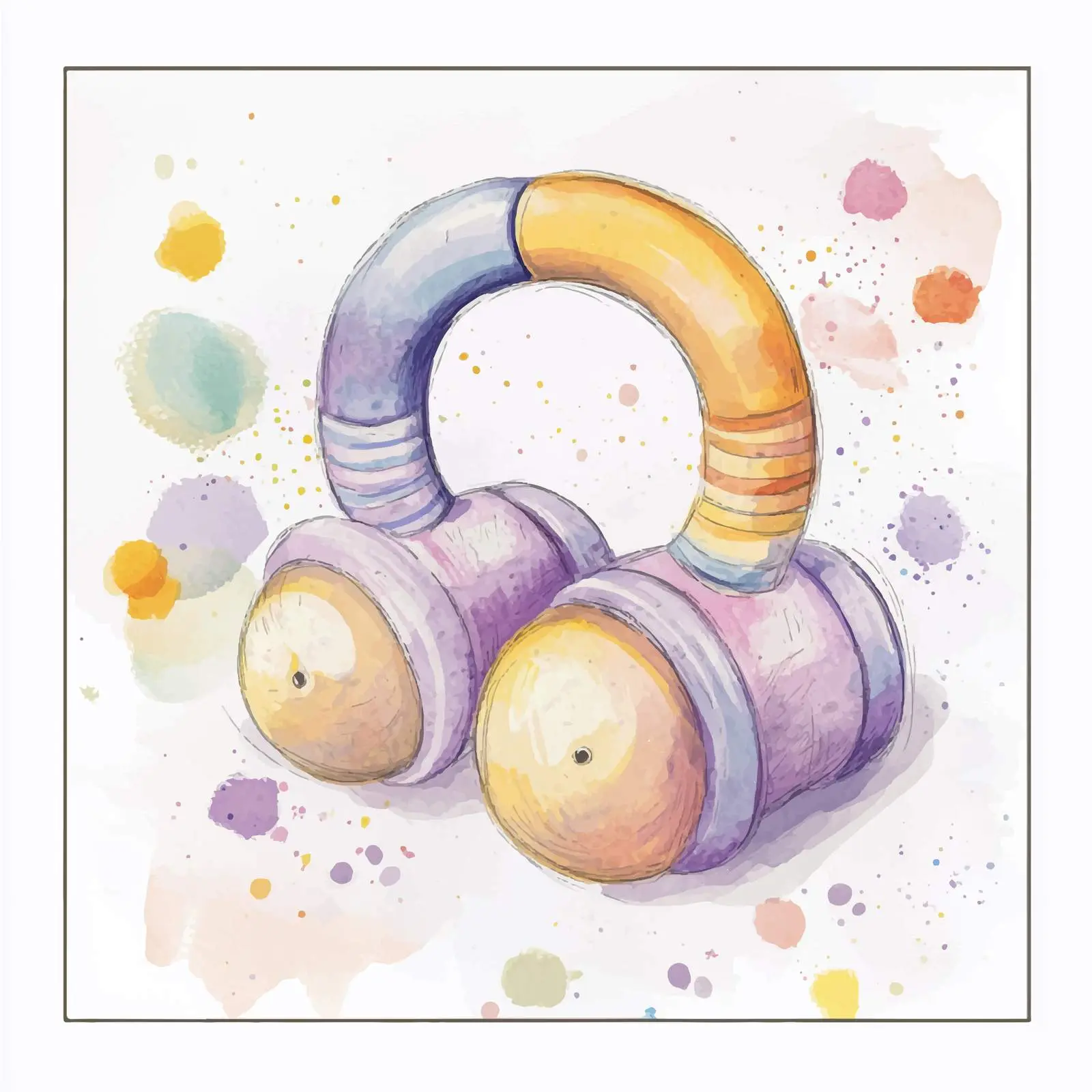 Colorful Hand-Drawn Baby Rattles Sketch — free download from Dotvec