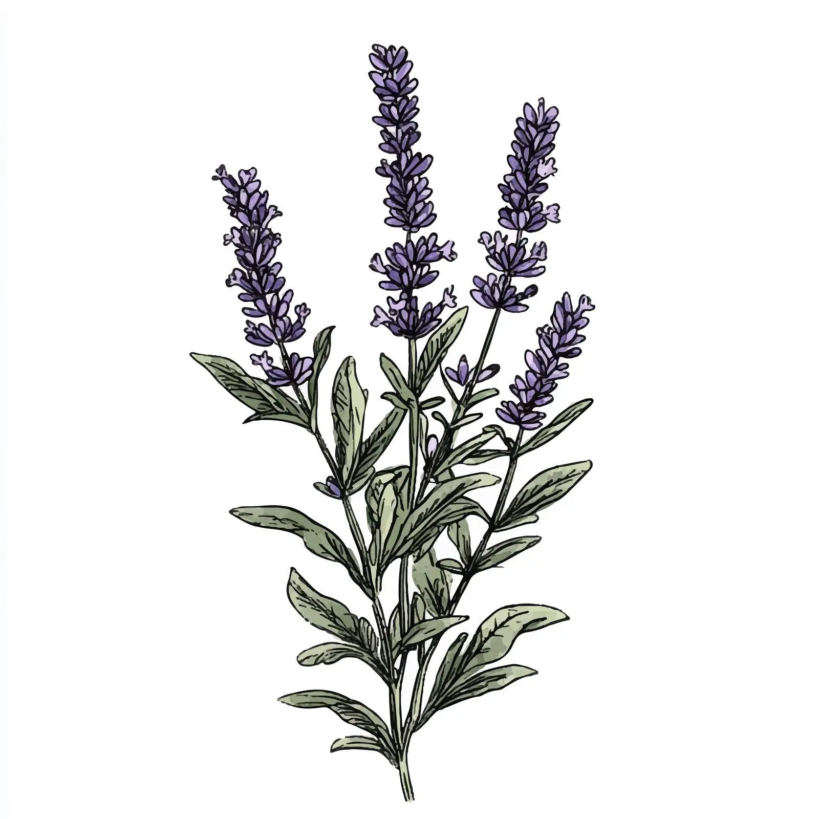 Colorful Hand-Drawn Lavender Watercolor Vector — free download from Dotvec