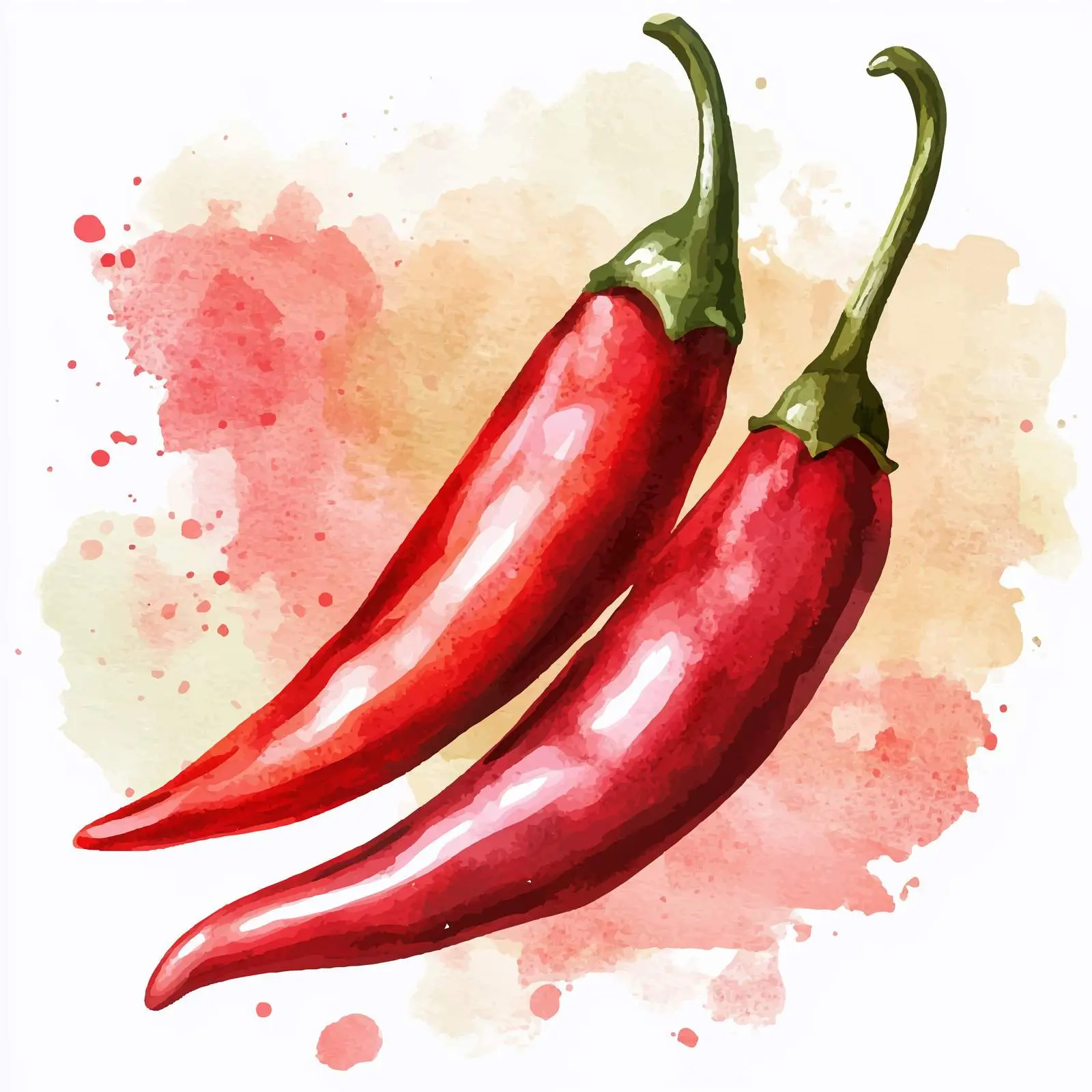 Colorful Hand-Drawn Chili Pepper Watercolor Vector – free chili pepper image from Dotvec