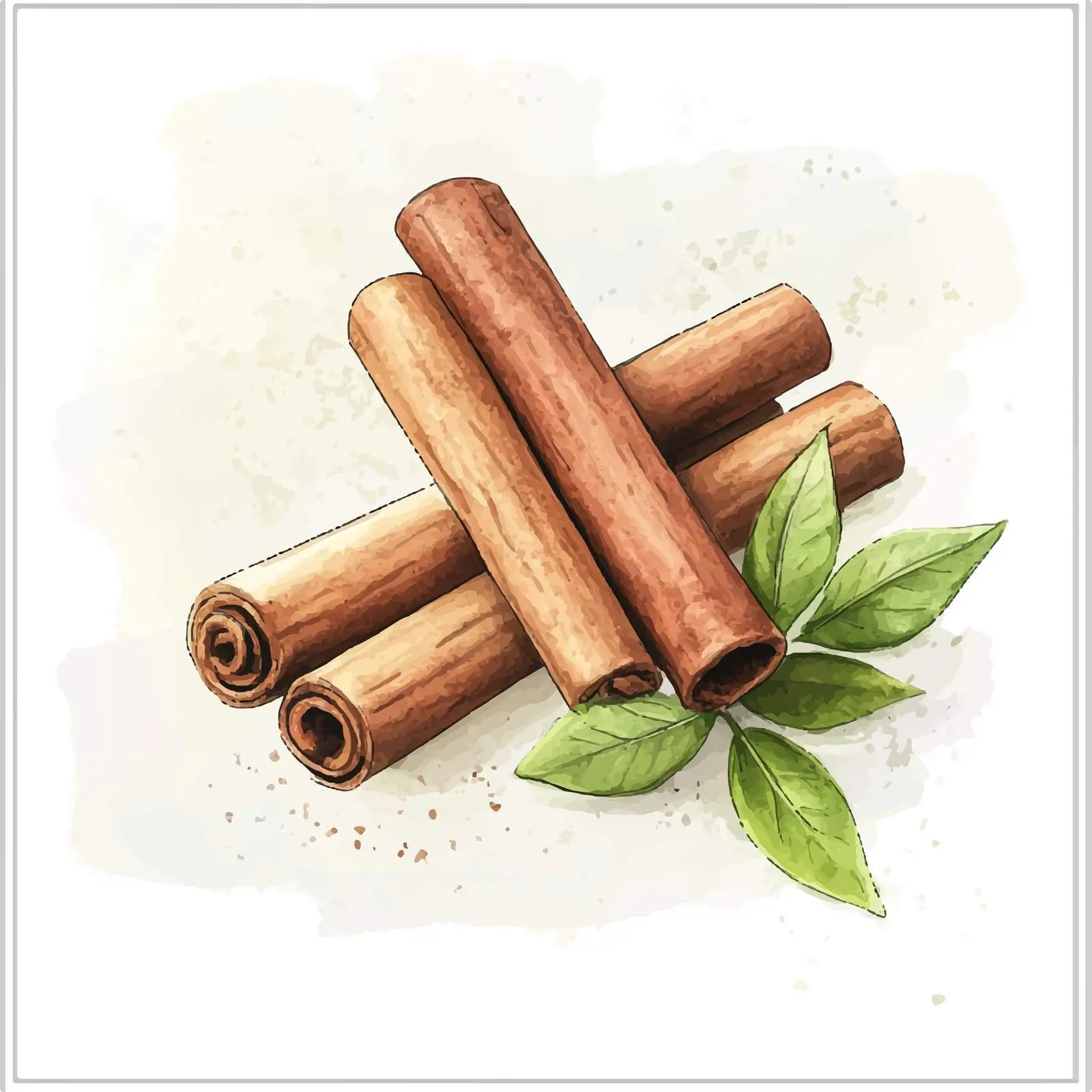 Colorful Hand-Drawn Cinnamon Watercolor Vector — free download from Dotvec