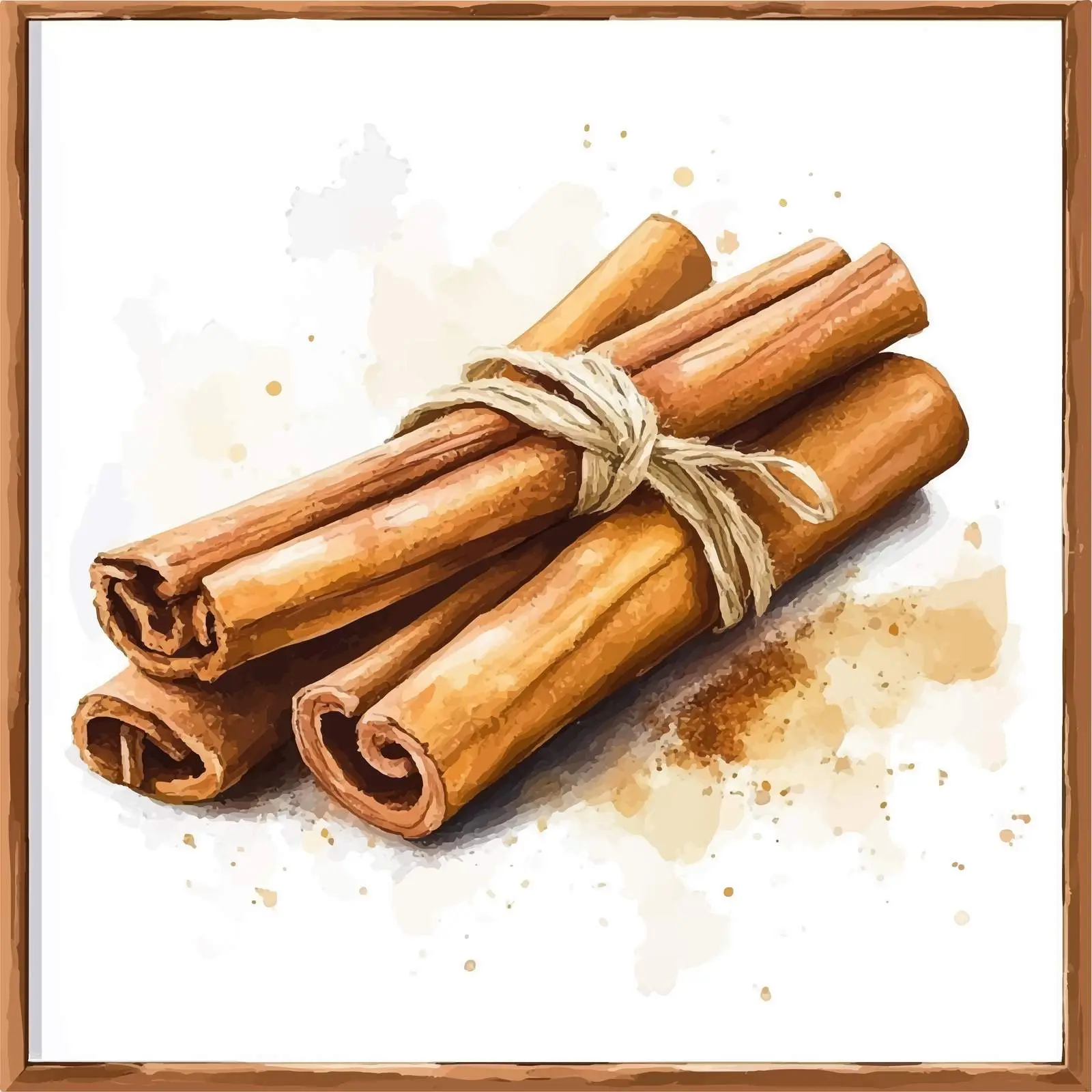 Colorful Hand-Drawn Cinnamon Watercolor Sketch — free download from Dotvec