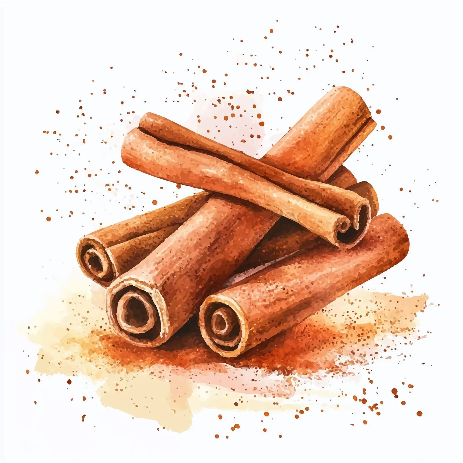 Watercolor Hand-Drawn Cinnamon Herb Illustration — free download from Dotvec