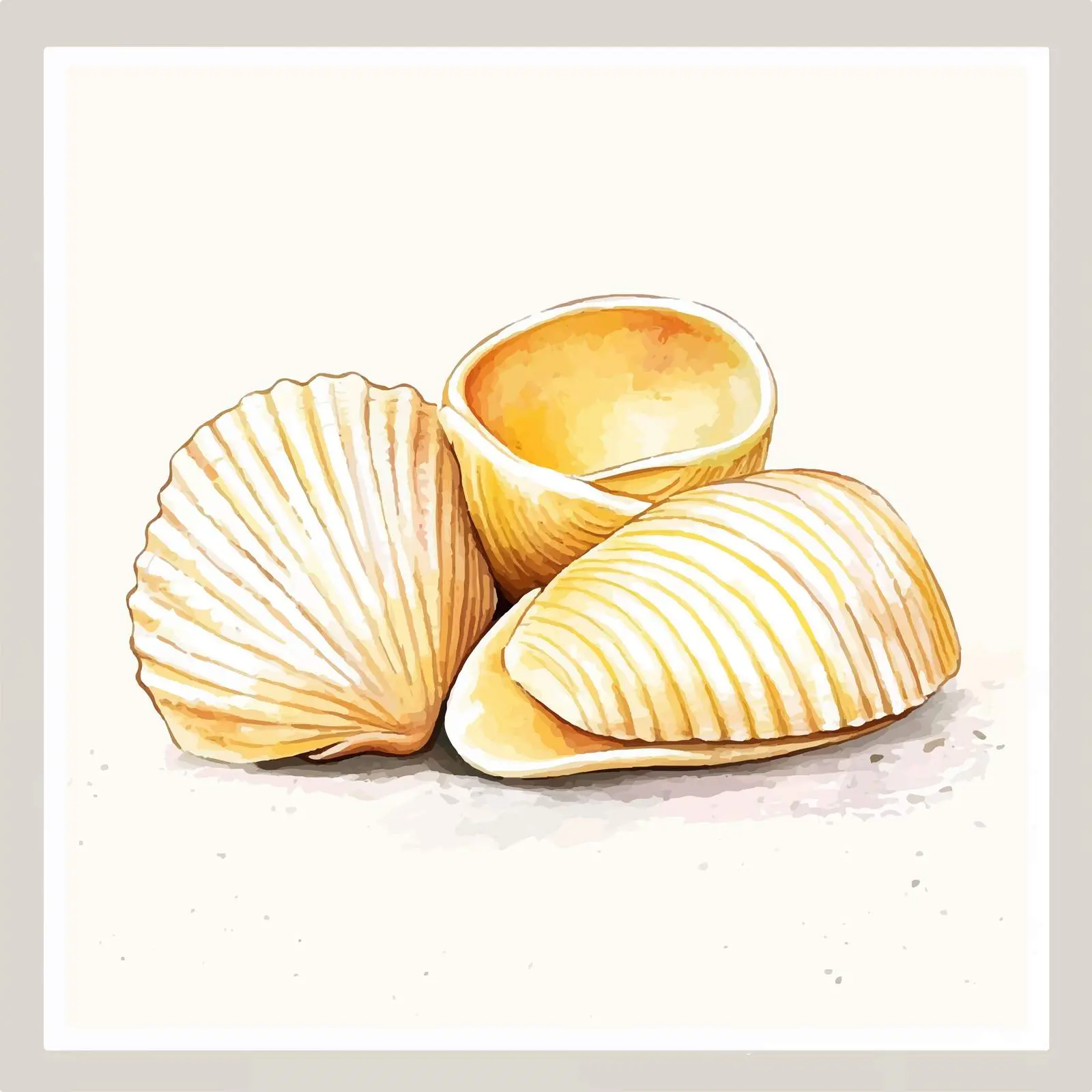 Colorful Watercolor Hand-Drawn Conchiglioni Rigati — free download from Dotvec