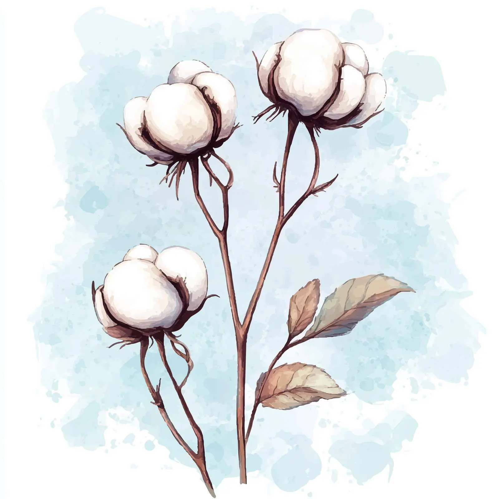 Colorful Hand-Drawn Cotton Buds Watercolor Sketch — free download from Dotvec