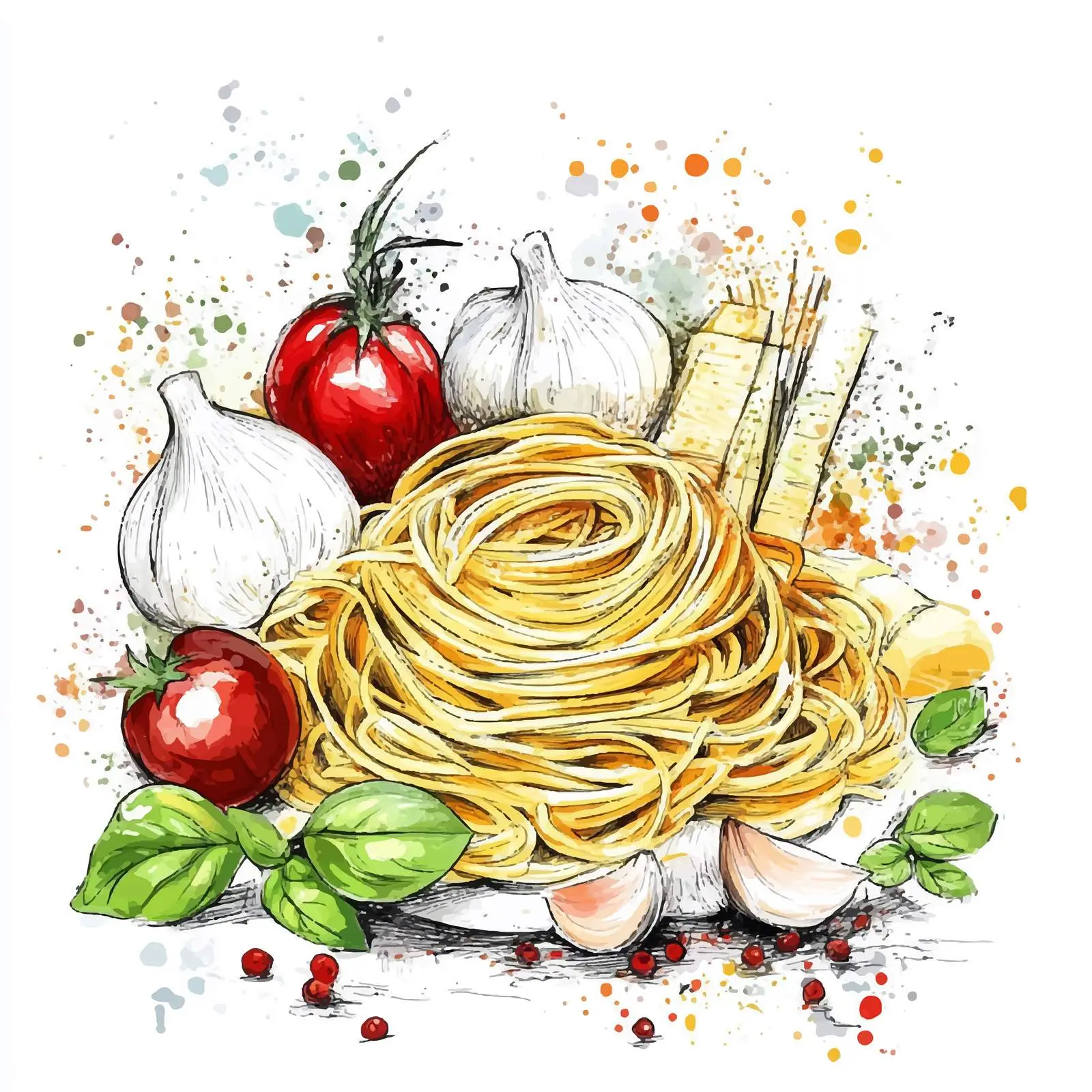 Colorful Hand-Drawn Watercolor Creste di Gallo — free download from Dotvec